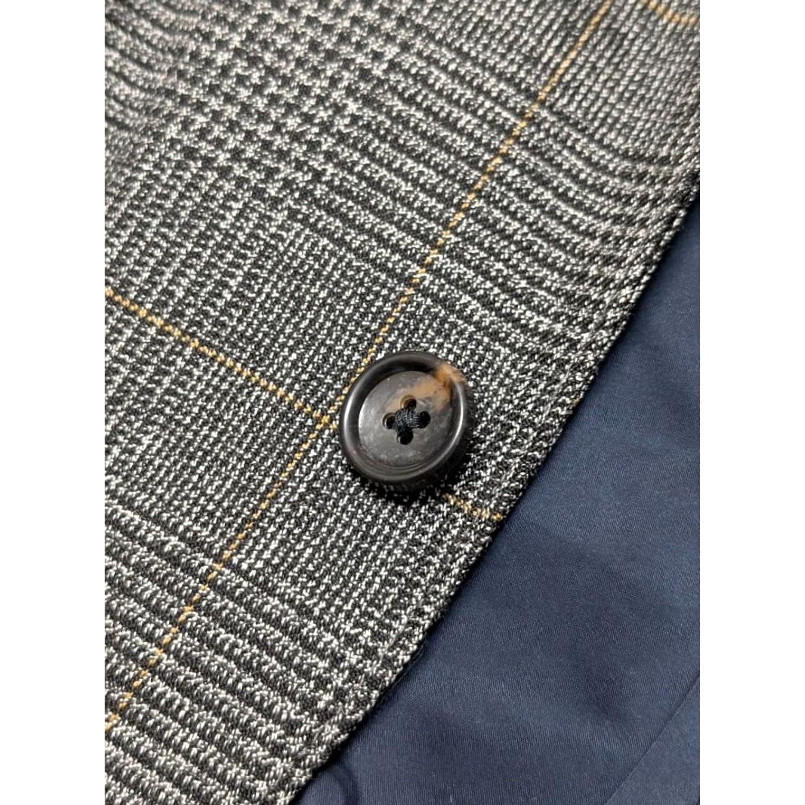 Bonobos Bonobos blazer plaid slim 40R gray wool Mens Blazer Notch Two-Button Wool Blend Single-Breasted 40R Slim Fit Plaid gray blazer for Men Size 40R - 6 Thumbnail