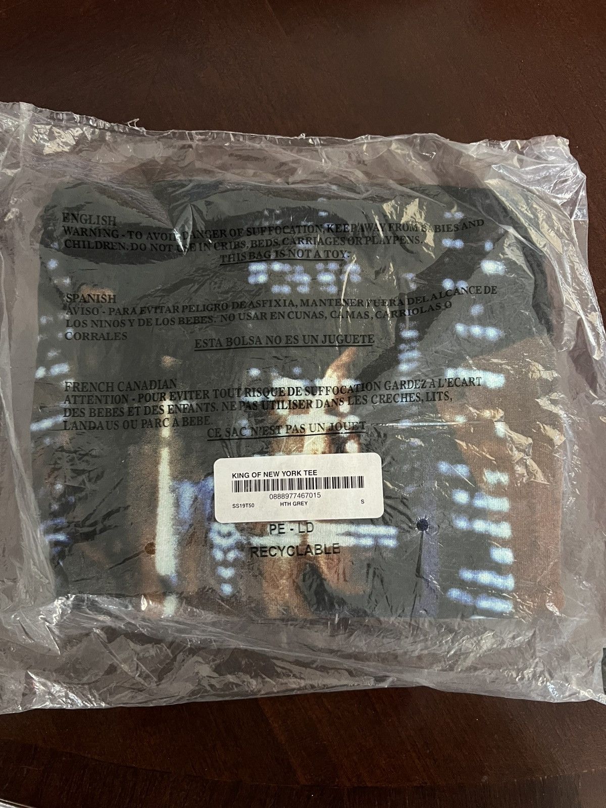 Supreme *Sealed New* SS19 Supreme King of New York Tee Grey - Size S Size US S / EU 44-46 / 1 - 3 Thumbnail