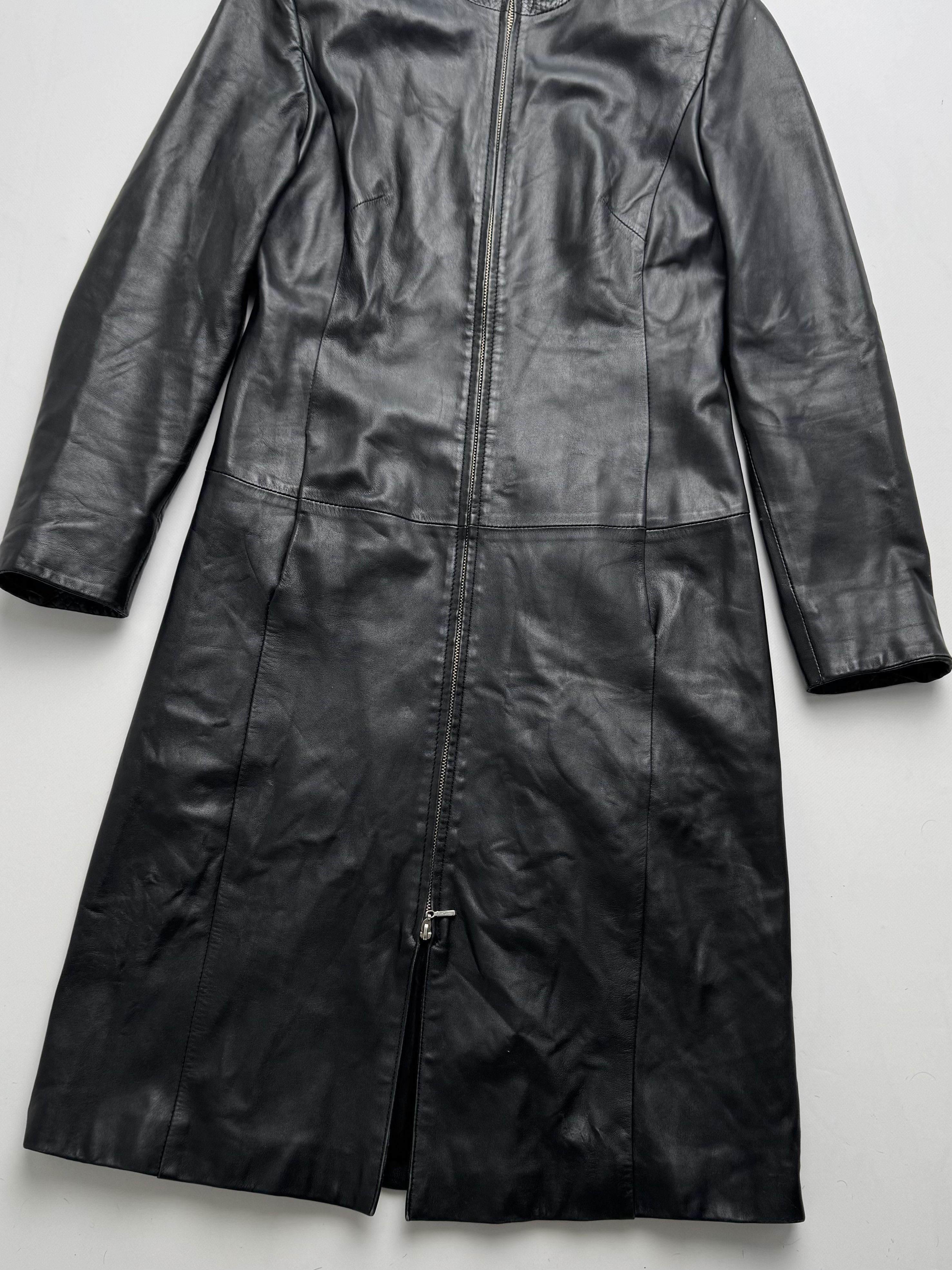 Vintage Vintage Long Leather Jacket On Zipper B8(V405)E2 Size M / US 6-8 / IT 42-44 - 3 Thumbnail