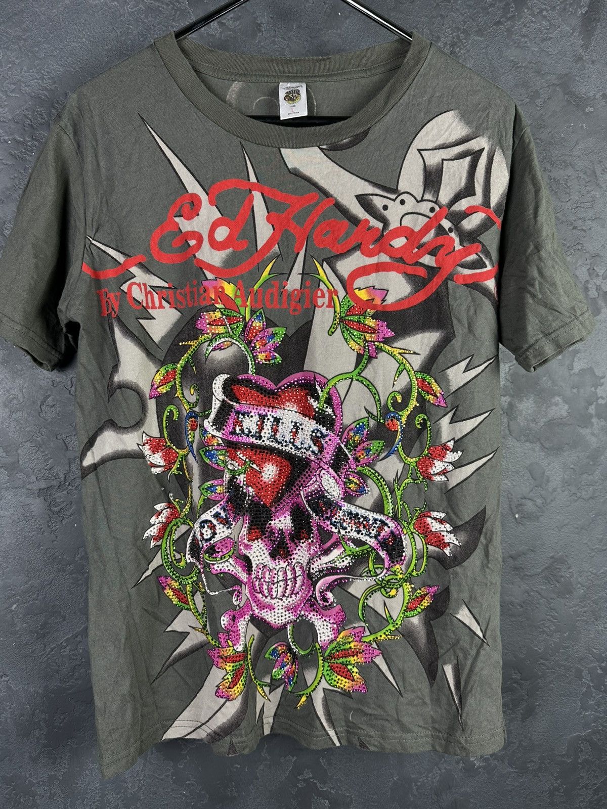 Christian Audigier × Ed Hardy Vintage Ed Hardy by Christian Audigier Tee Shirt Made in USA Size US L / EU 52-54 / 3 - 3 Thumbnail