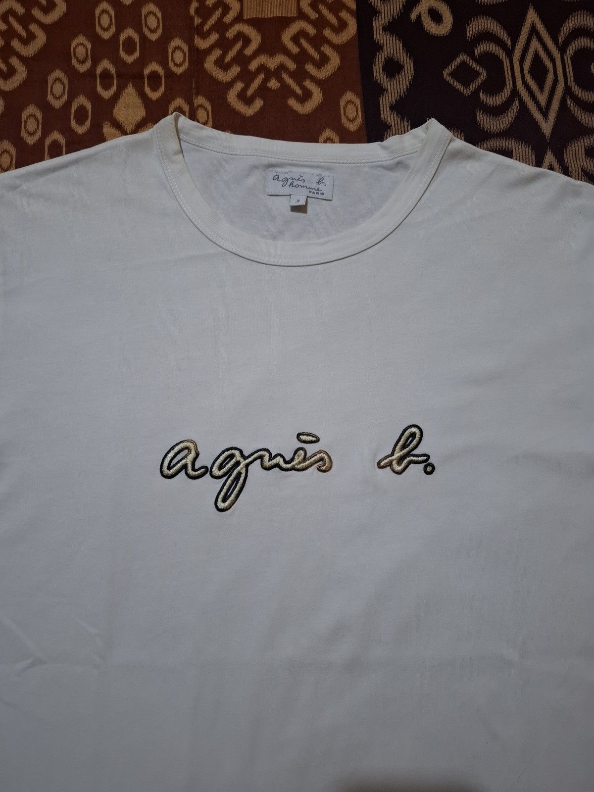 agnes b. Agnès b. Homme Embroidered Script Logo T-Shirt Size US L / EU 52-54 / 3 - 3 Thumbnail