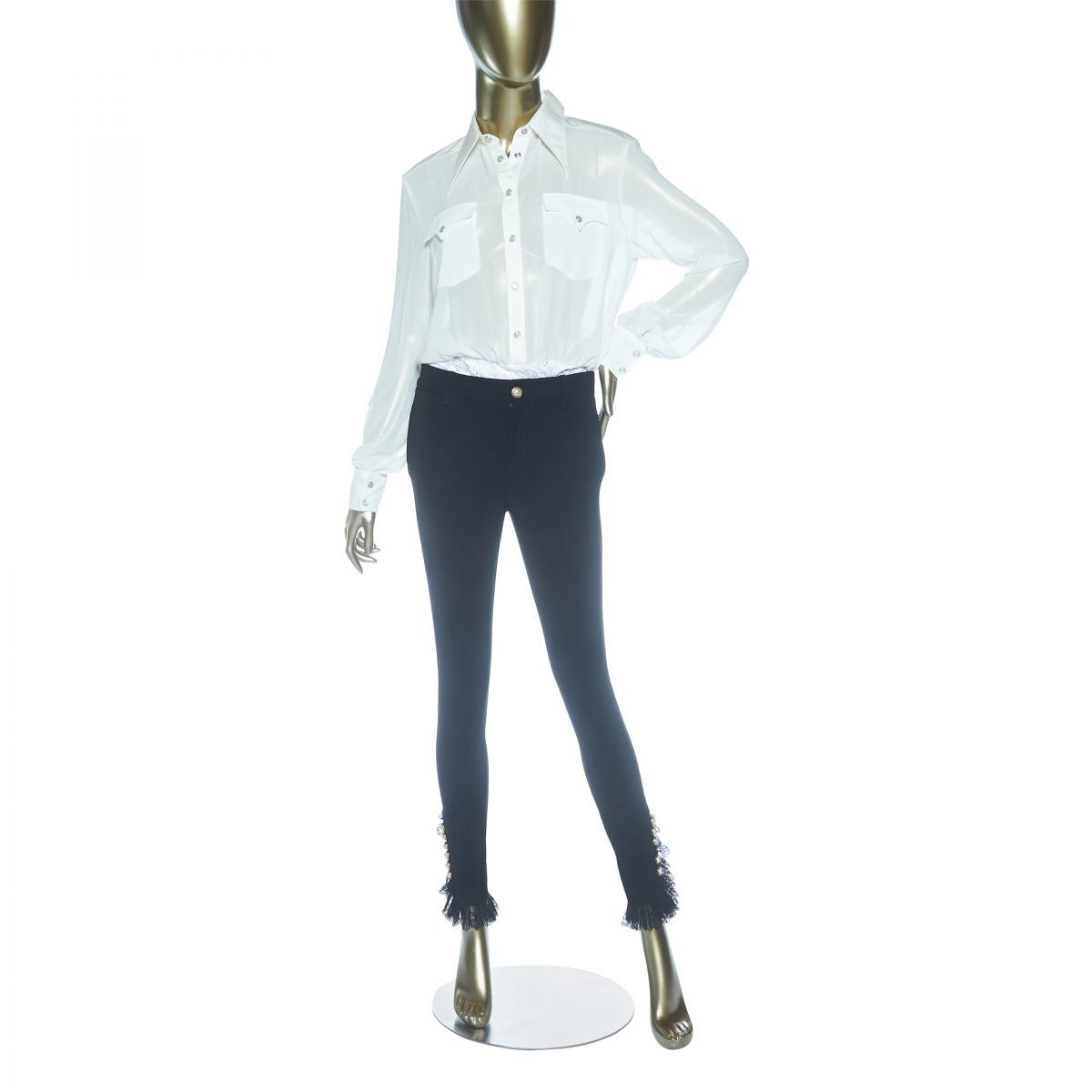 Alessandra Rich ALESSANDRA RICH GEORGETTE BODYSUIT Silk 42 size Size M / US 6-8 / IT 42-44 - 2 Thumbnail