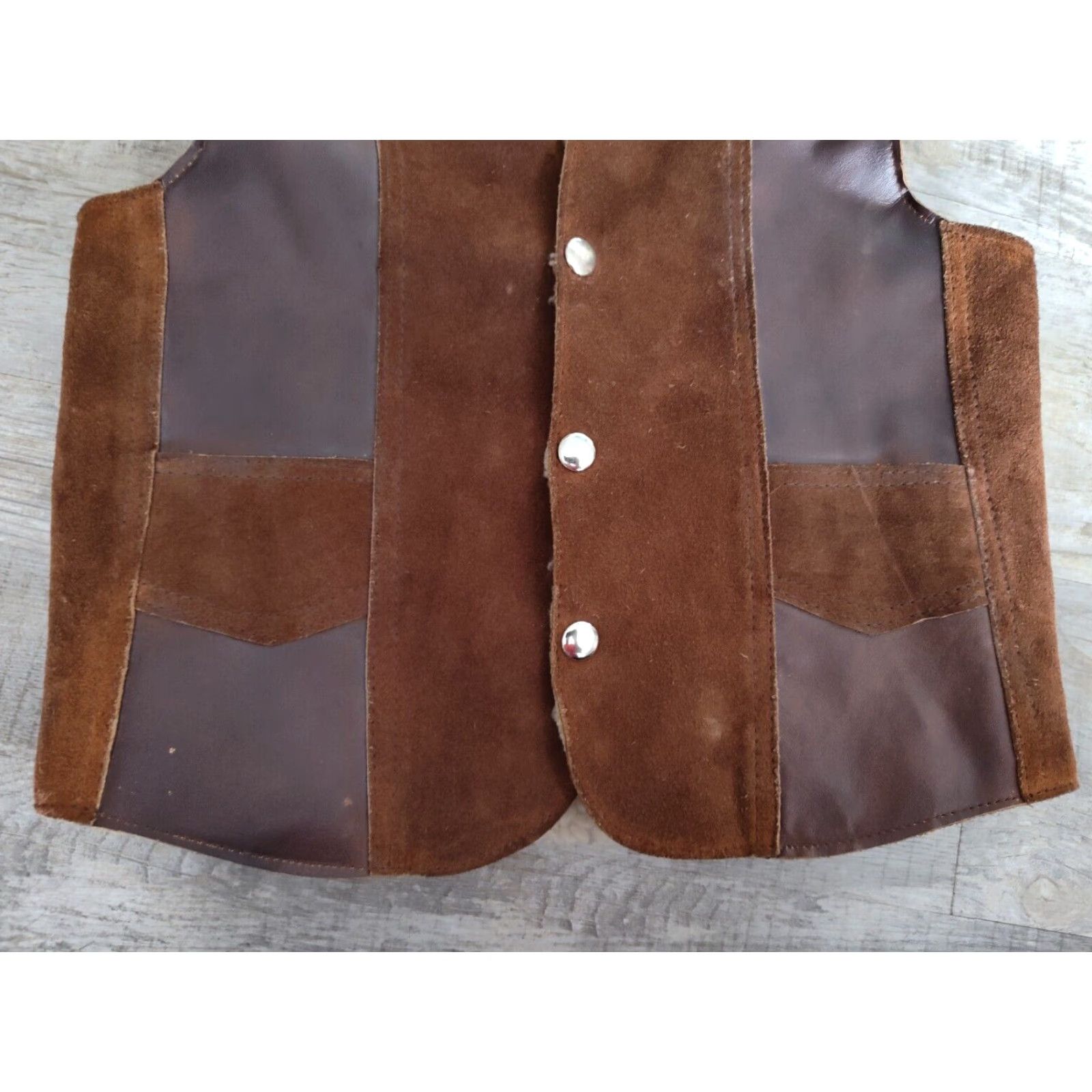 Vintage VINTAGE Pedro's Leathers Leather Vest 1970s Biker Casual XS Brown Sherpa Lined Patch Size US XS / EU 42 / 0 - 2 Thumbnail