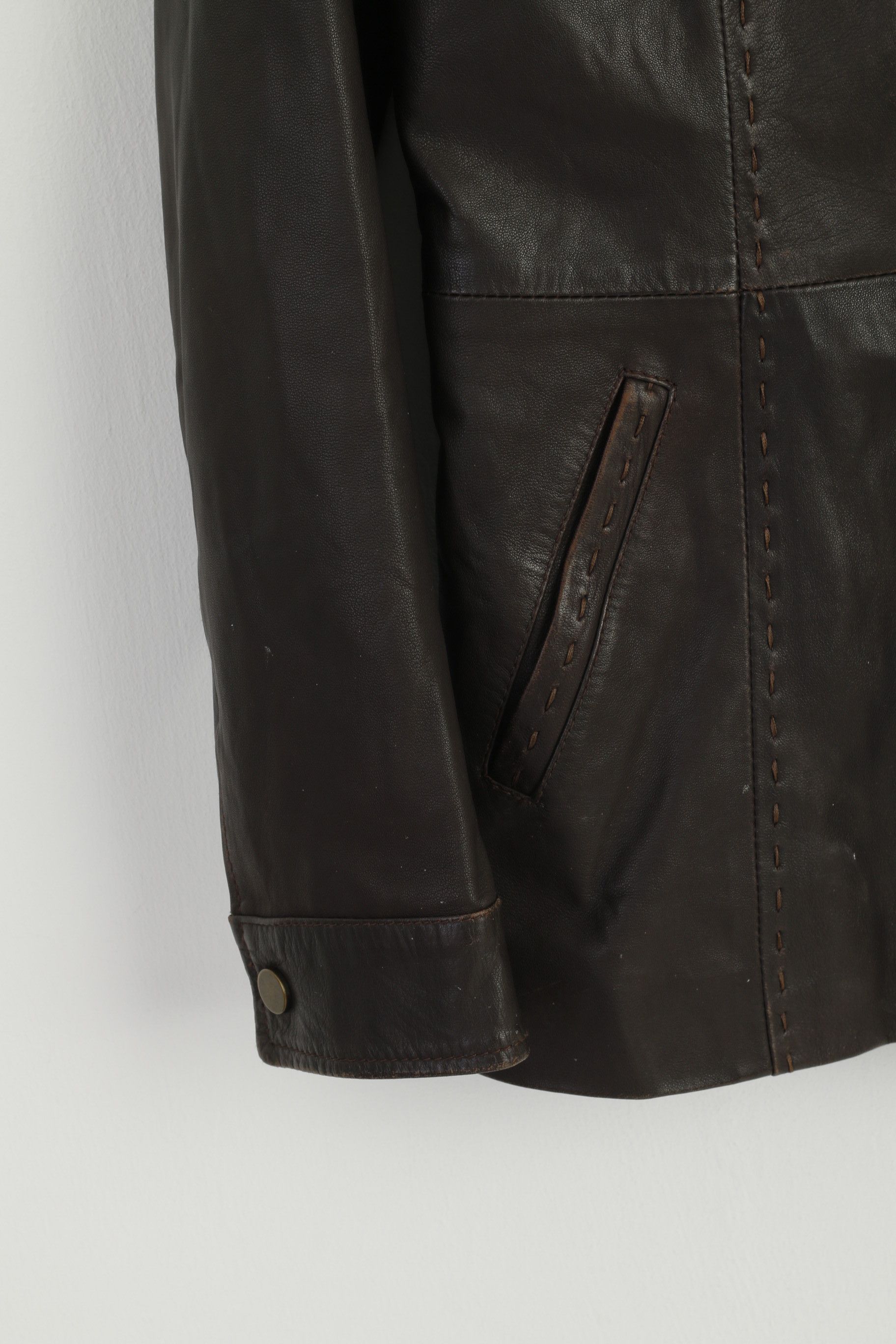 Vintage Simon B Collection Women 48 M Jacket Brown Soft Leather 8812 Size M / US 6-8 / IT 42-44 - 3 Thumbnail
