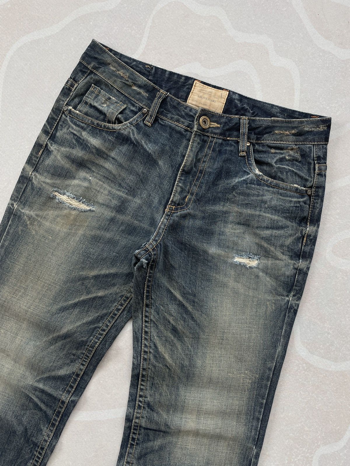 Designer Lolita Distressed Jeans (P104) Size US 34 / EU 50 - 3 Thumbnail