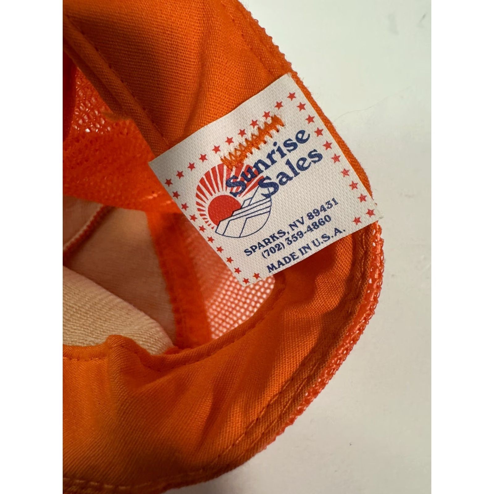 Vintage VINTAGE John Ascuaga's Nugget Sportsmens Club SnapBack Trucker Hat Made USA AdjustaBle Orange Mens 1980s 30th Anniversary New Old Stock Printed Logo Size ONE SIZE - 7 Thumbnail