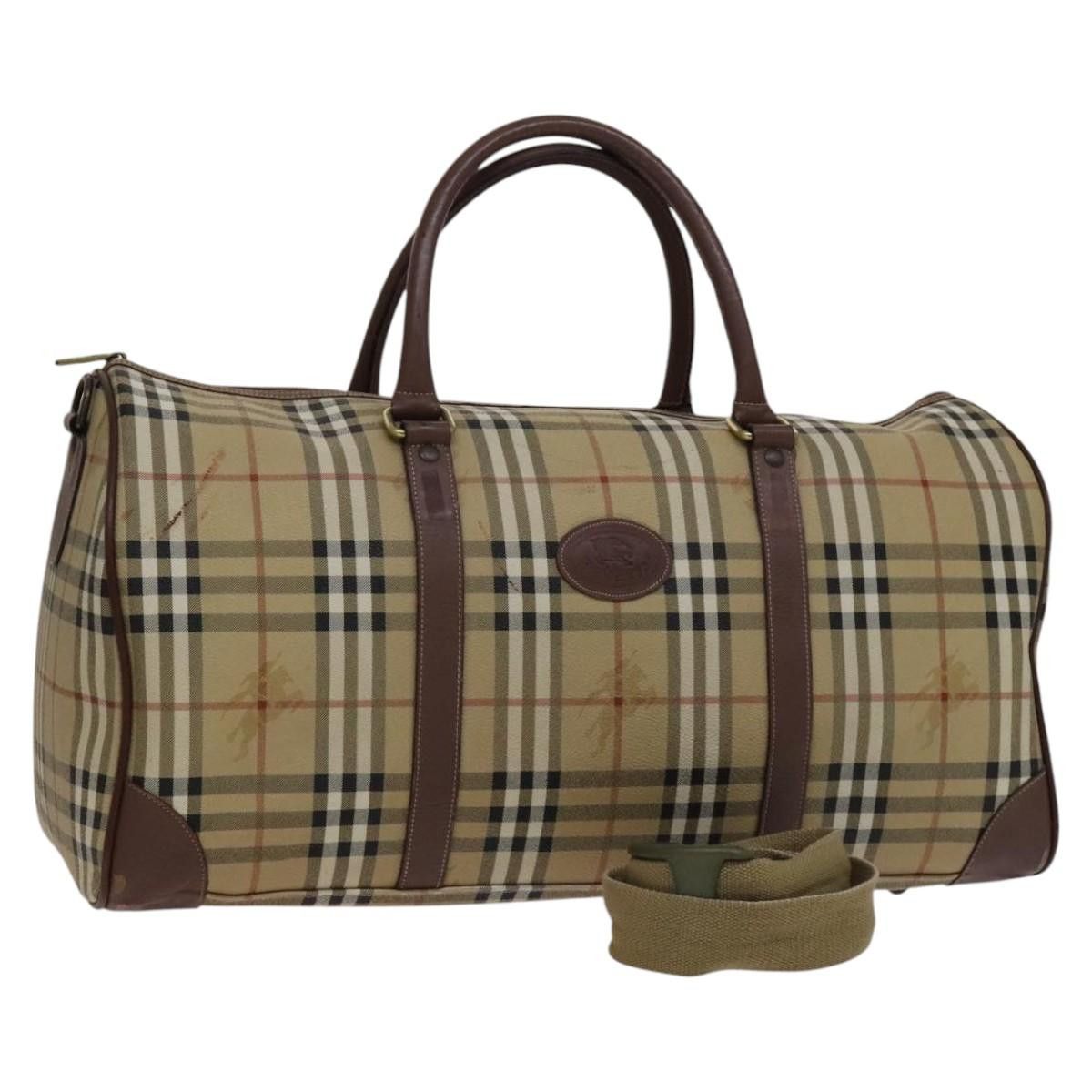Burberry Burberry Nova Check Boston Bag Pvc Leather Beige Size ONE SIZE - 1 Thumbnail