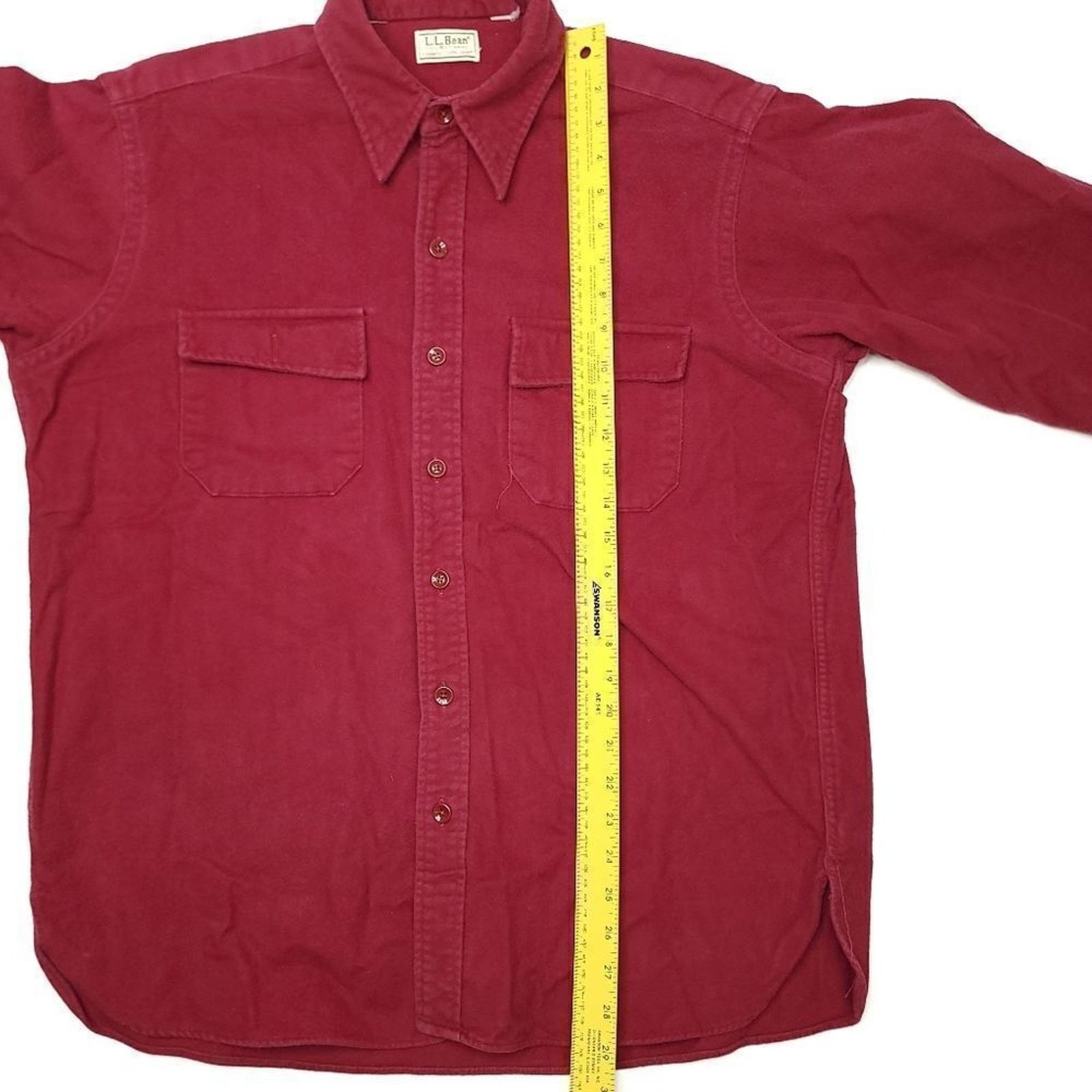 L.L. Bean Vintage LL Chamois Flannel Shirt Mens XL Red USA Outdoors Size US XL / EU 56 / 4 - 6 Thumbnail