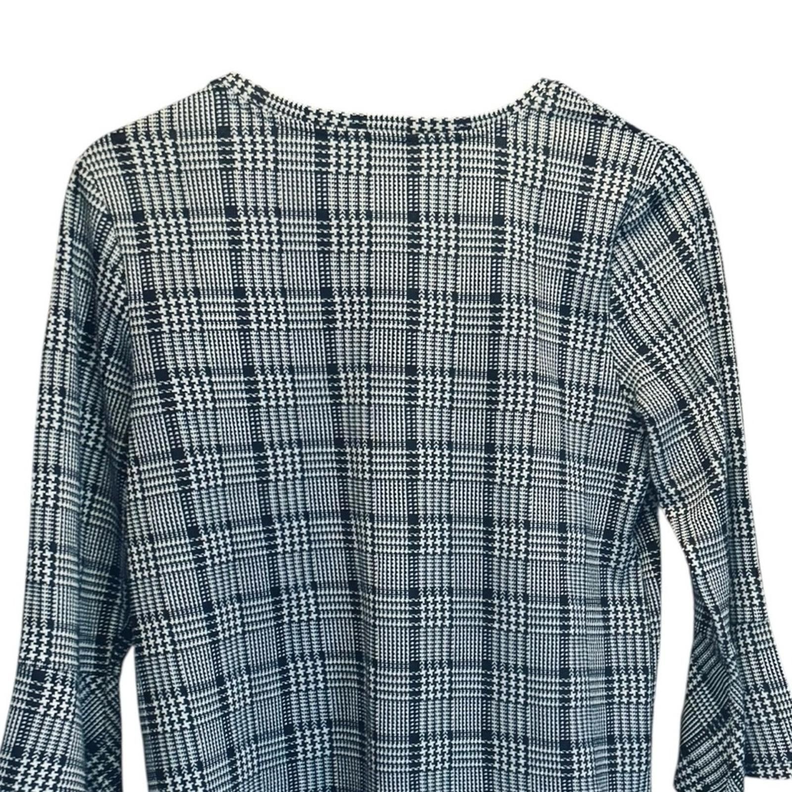 Designer Finn & Grace. Houndstooth Preppy Blouse. Size Medium. Size M / US 6-8 / IT 42-44 - 9 Thumbnail