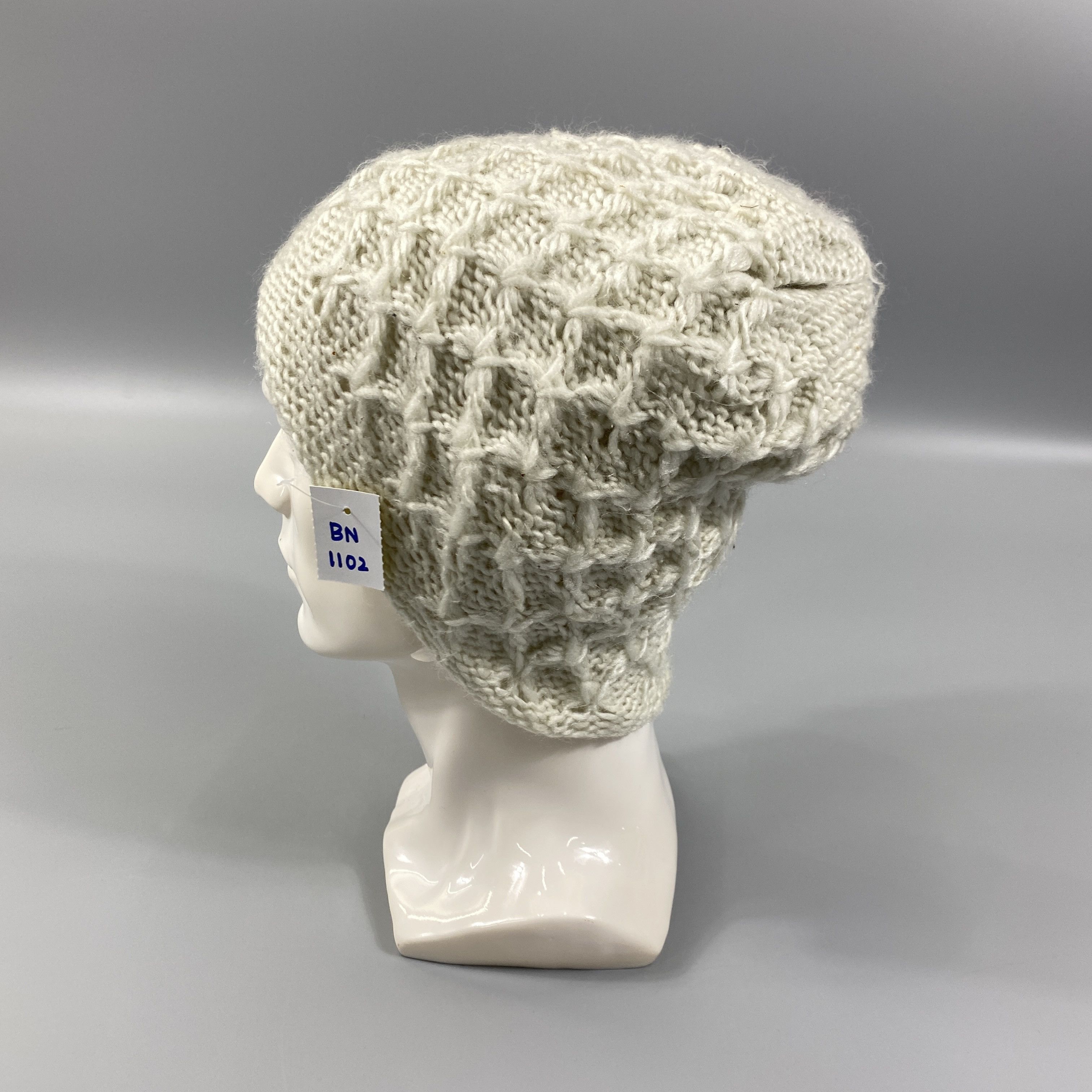 Japanese Brand Knitted White Snow Cap Beanie Hat -BN1102 Size ONE SIZE - 1 Thumbnail
