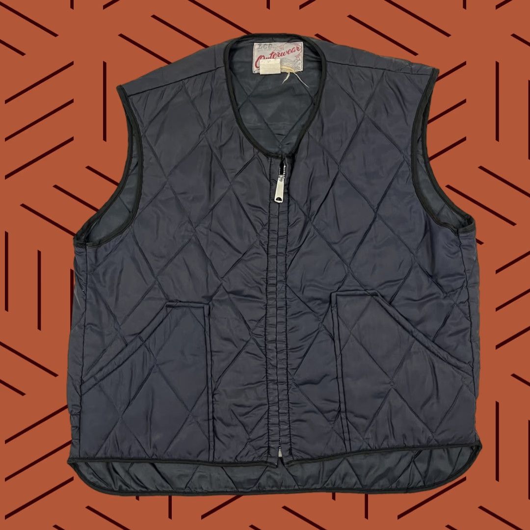 Lee VINTAGE Lee Vest Mens XL Blueish Gray Outerwear Quilted Jacket Made in USA Size US XL / EU 56 / 4 - 1 Thumbnail