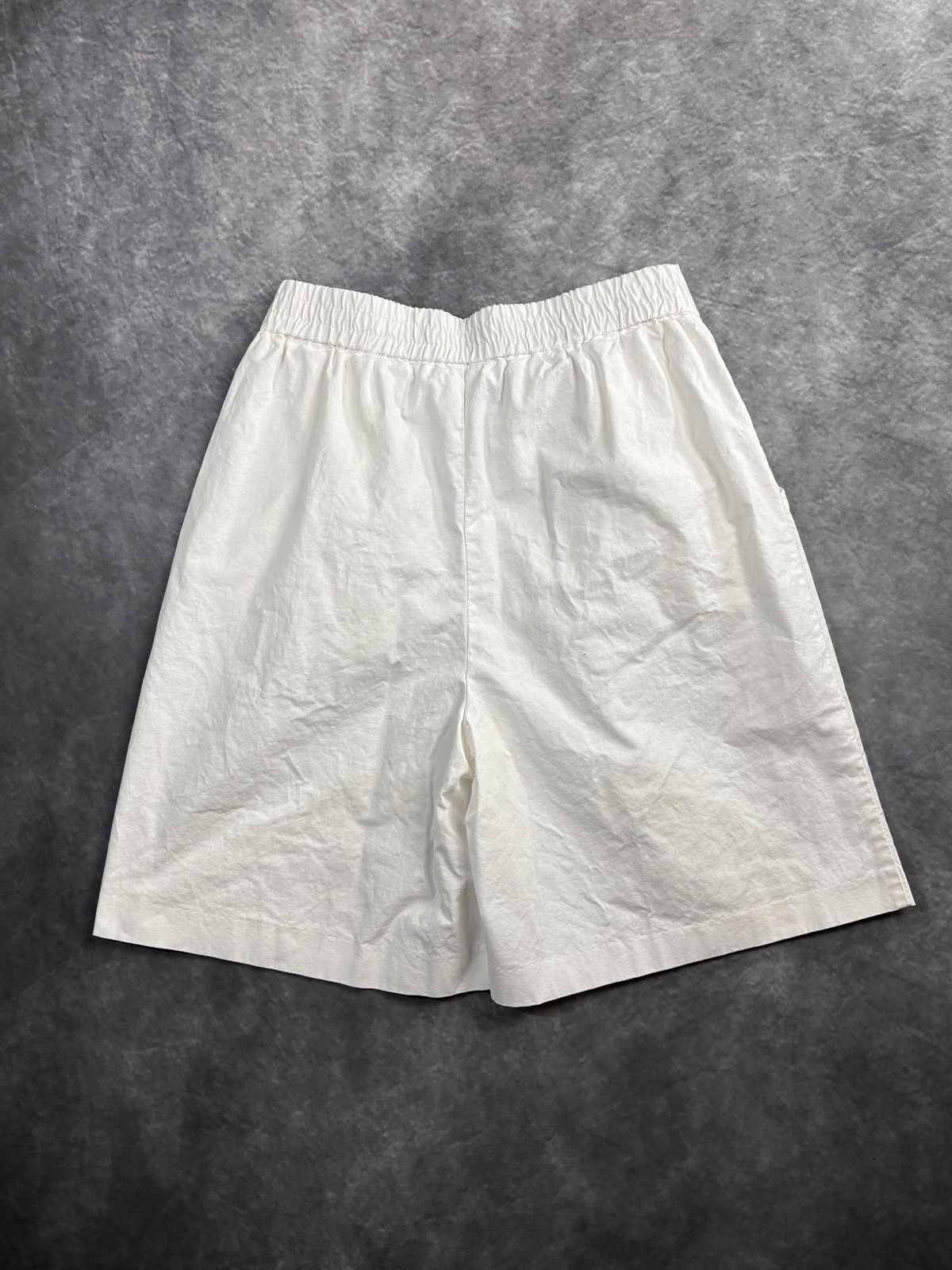 Vintage Vintage Pleated Shorts 80s 90s Cotton Loose Baggy White Stag Size US 28 / EU 44 - 2 Thumbnail