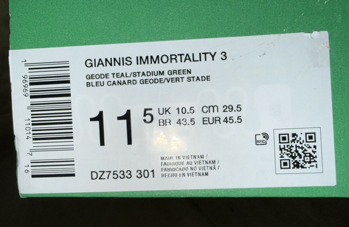 Nike Nike Giannis Immortality 3 “Geode Teal” lowtops NEW! Size US 11.5 / EU 44-45 - 4 Thumbnail