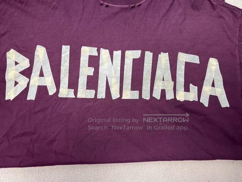 Balenciaga Balenciaga Tape Letter Round Neck Pullover Fitted Short Sl Size US S / EU 44-46 / 1 - 3 Thumbnail
