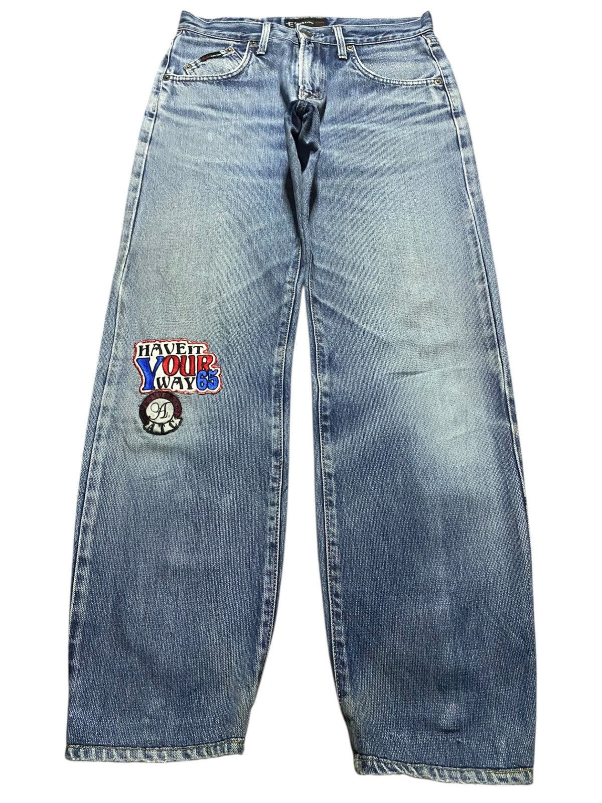 Edwin Vintage Japanese Brand E Funtion Edwin Tapered Leg Patched Size US 30 / EU 46 - 1 Thumbnail