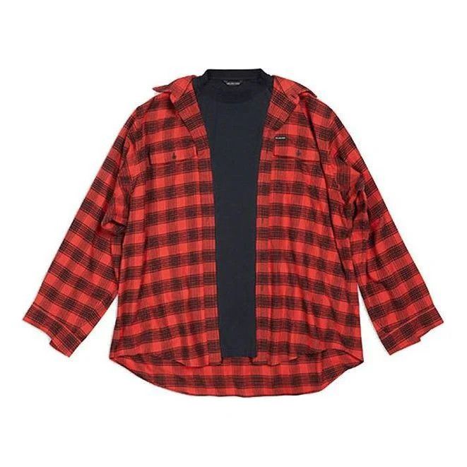 Balenciaga o1w1db11225 Trompe L'Œil Shirt Oversized in Multicolor Size US XL / EU 56 / 4 - 1 Thumbnail