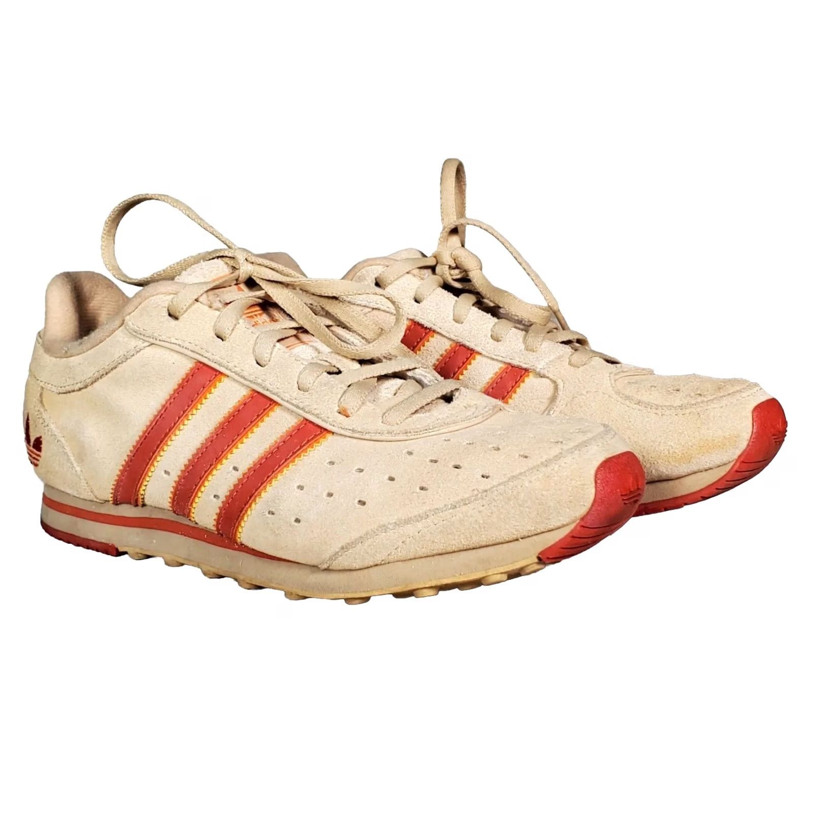 Adidas Adidas Retro Suede Trainers Sneakers Beige Orange Stripes Women's Size US 6.5 Size US 7 / IT 37 - 2 Thumbnail