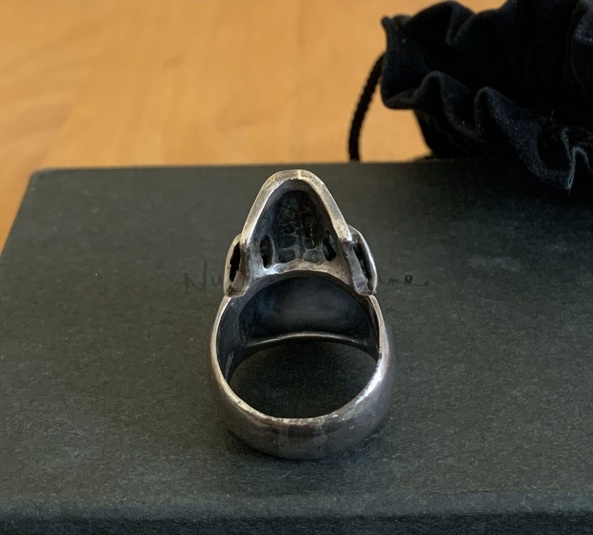 Number (N)ine SS05 "Nightcrawler" Bejeweled Silver Skull Ring w/ box Size ONE SIZE - 6 Thumbnail