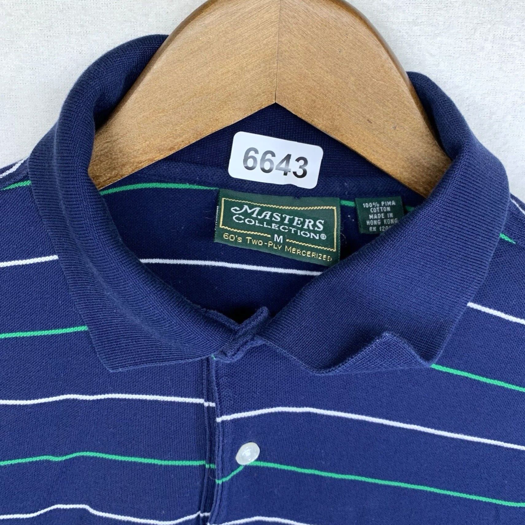 Vintage VINTAGE Masters Polo Shirt Men Medium Blue 60s Striped Embroidered Logo 100% Cotton Size US M / EU 48-50 / 2 - 5 Thumbnail