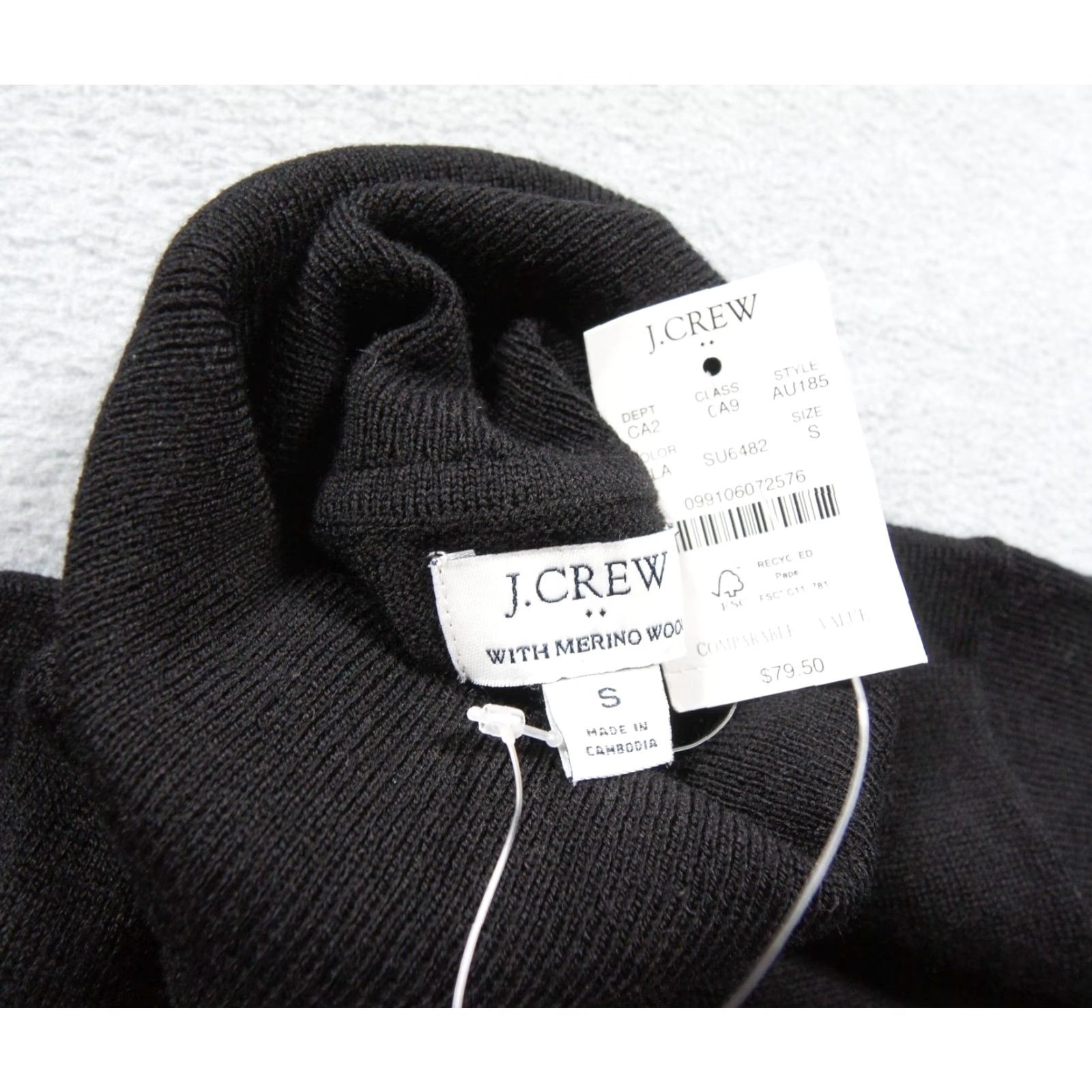 J.Crew JCrew Sweater Womens Small Black Turtleneck Merino Wool Blend Knit Ladies NEW Size S / US 4 / IT 40 - 4 Thumbnail