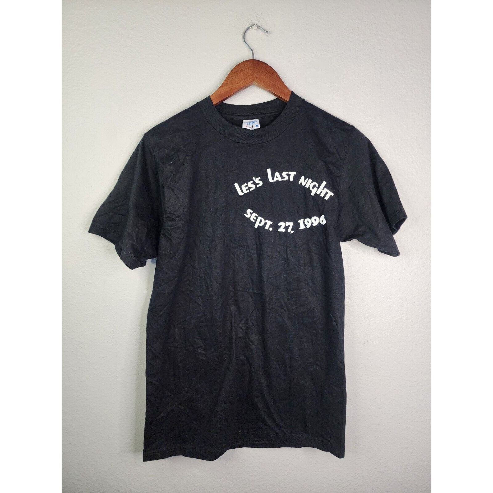 Jerzees Vintage Graphic Shirt Les's Last Night Masteller Tee 90s VTG Size US M / EU 48-50 / 2 - 1 Thumbnail