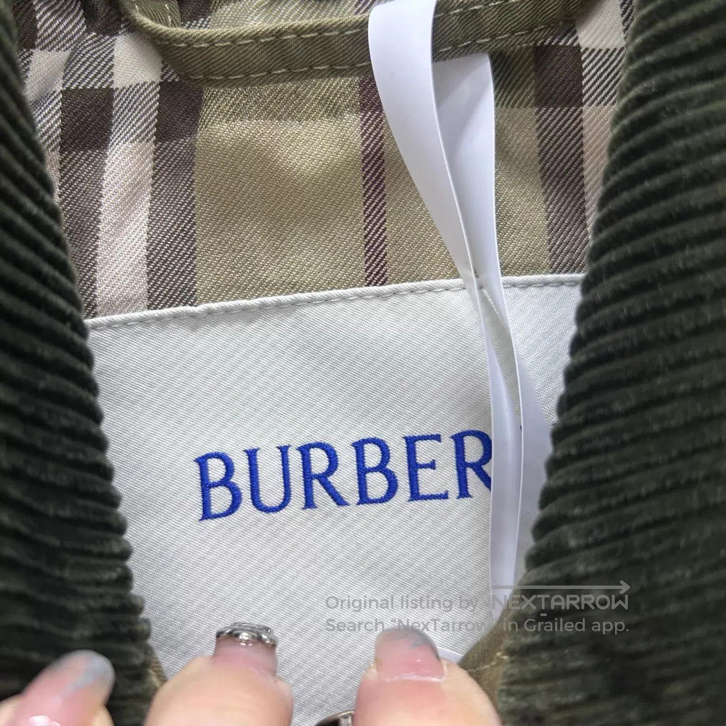 Burberry Green Utility Jacket with Corduroy Collar. Size US S / EU 44-46 / 1 - 3 Thumbnail