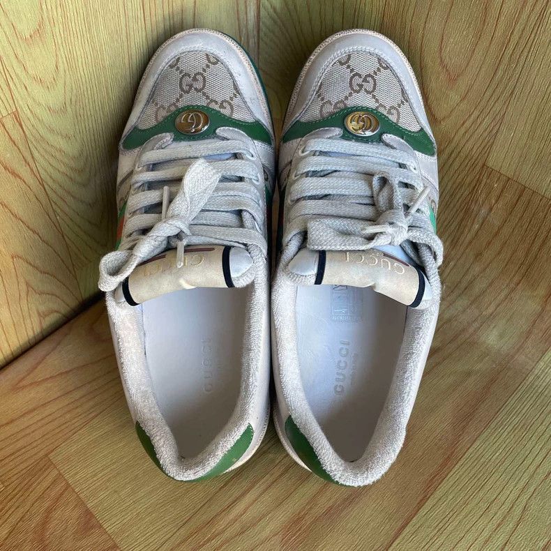 Gucci Gucci Screener White Green Dirty Shoes-2505 Size US 6.5 / EU 39-40 - 4 Thumbnail