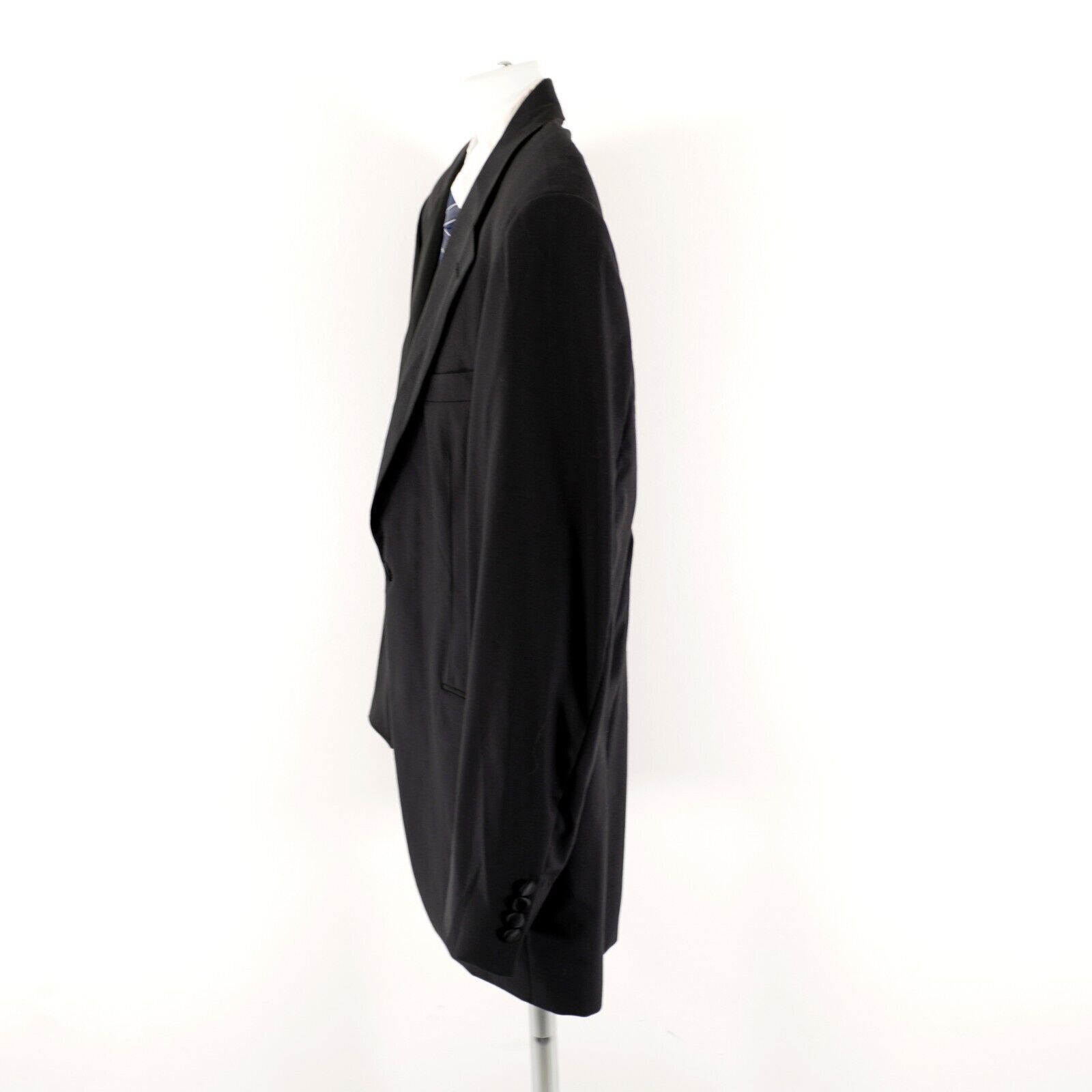Stafford Stafford Essentials Black Wool 1 Felt Button Tuxedo Jacket 4 Size 40L - 6 Thumbnail
