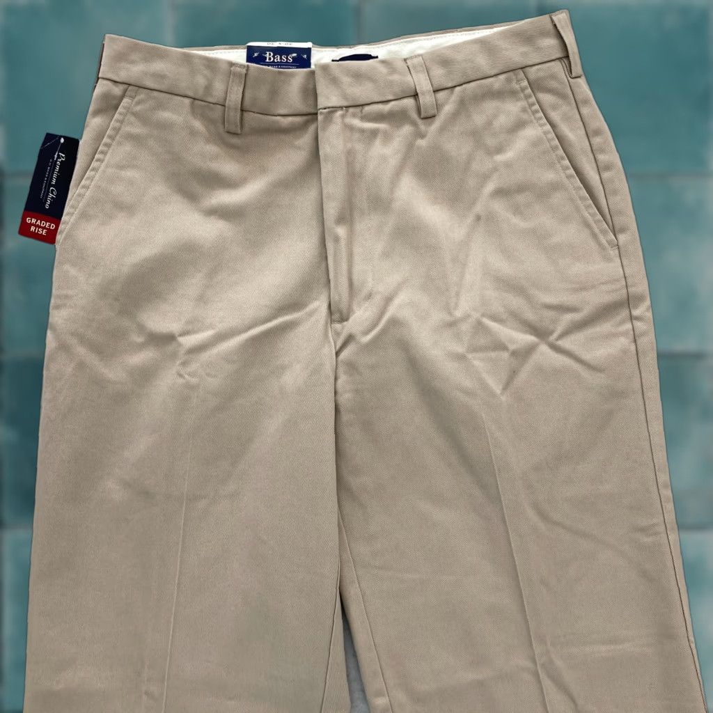 Vintage G.H. Bass & Co. Premium Chino Pants Mens 30x30 Khaki Beige Flat Front Straight Pants Size US 30 / EU 46 - 1 Thumbnail