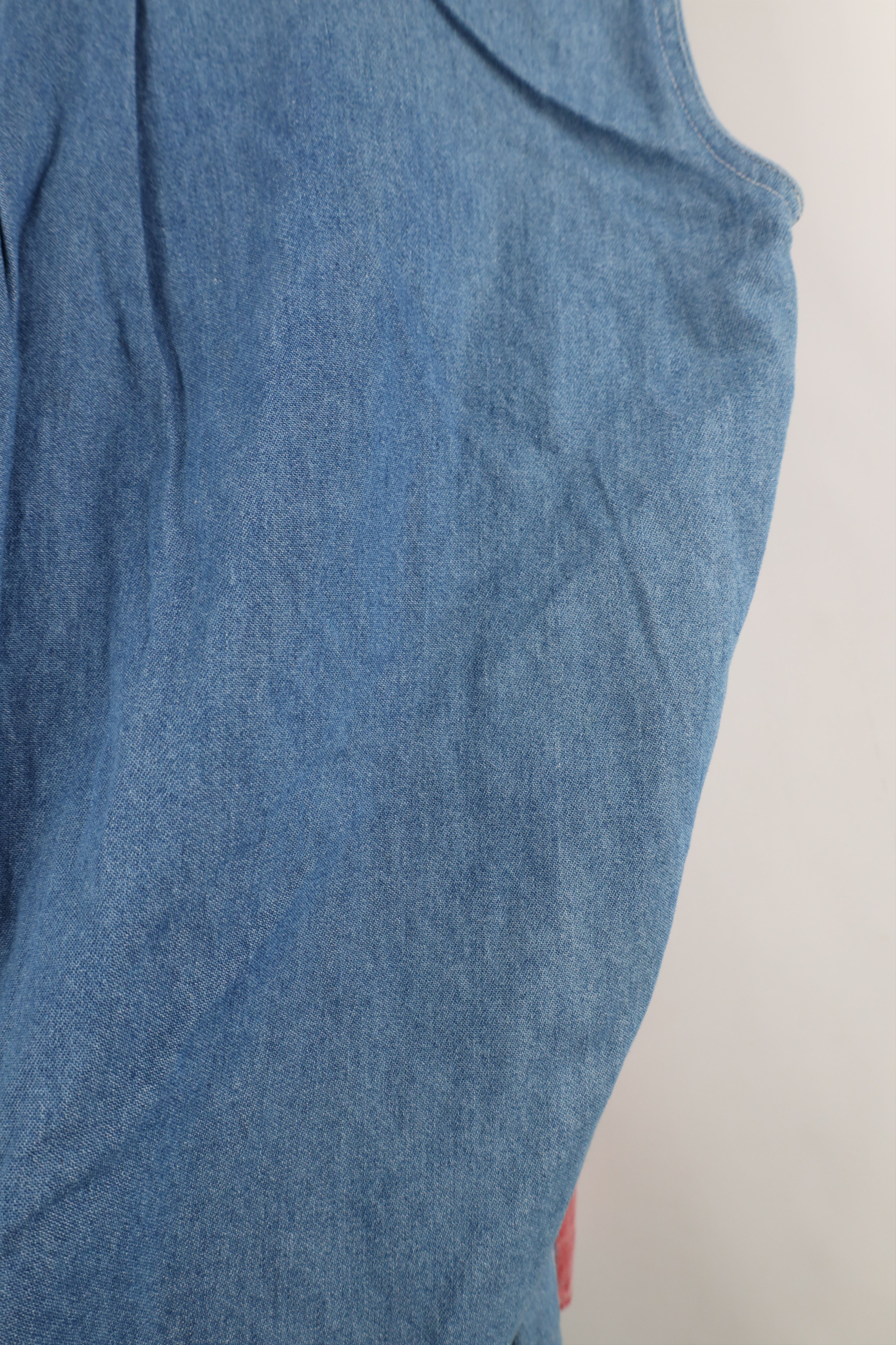 Vintage Deadstock Vintage 90s Striped Sleeveless Denim Button Shirt Size M / US 6-8 / IT 42-44 - 9 Thumbnail