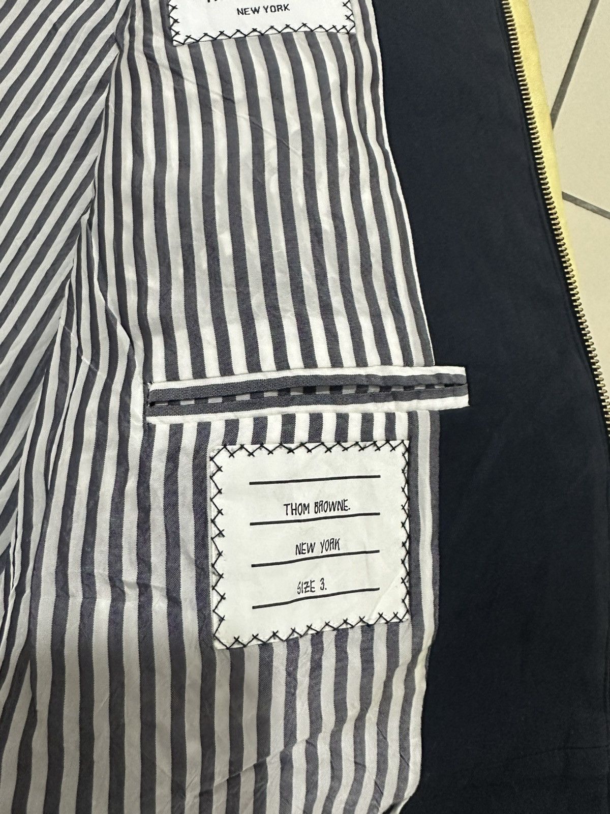 Thom Browne Thom Browne Varsity Jacket Baseball Jacket Leather Sleeve Size US L / EU 52-54 / 3 - 5 Thumbnail