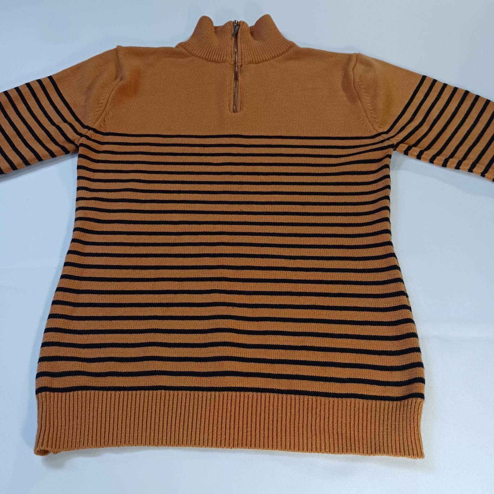Other Coofandy Women's Orange & Black Stripes 1/4 Zip Sweater M Size M / US 6-8 / IT 42-44 - 10 Thumbnail