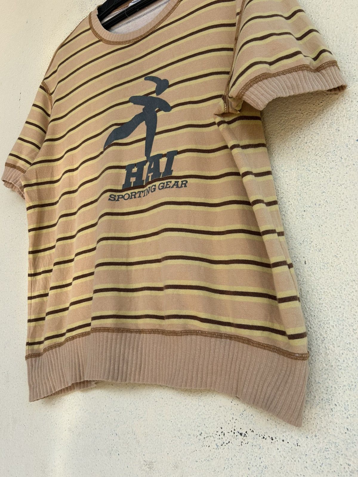 Hai Sporting Gear × Issey Miyake Hai Sporting Gear Stripes Short Sleeve Sweatshirt Size US M / EU 48-50 / 2 - 6 Thumbnail