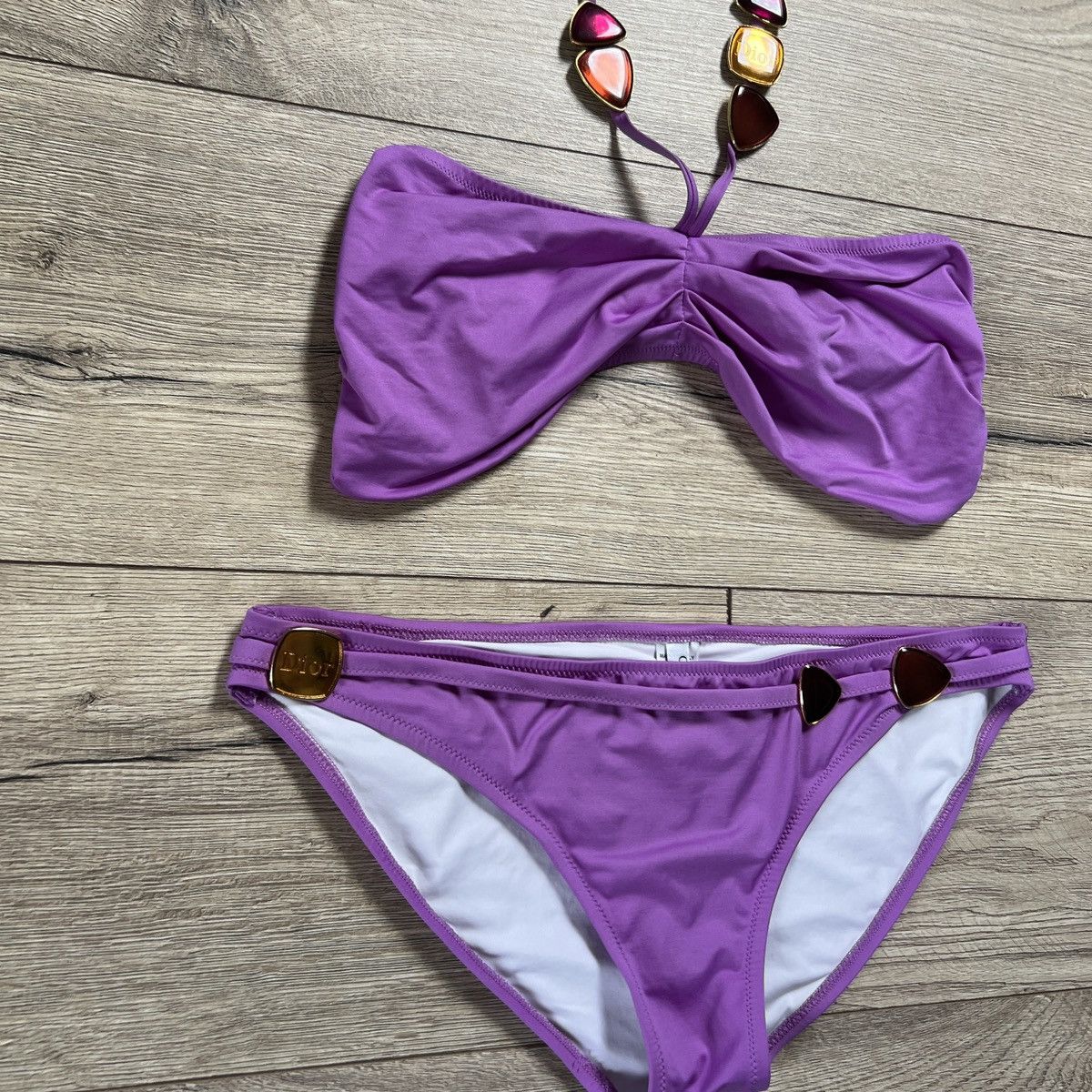 Dior Christian Dior Two-pieces swimsuit Bikini Purple Pink Size M / US 6-8 / IT 42-44 - 3 Thumbnail