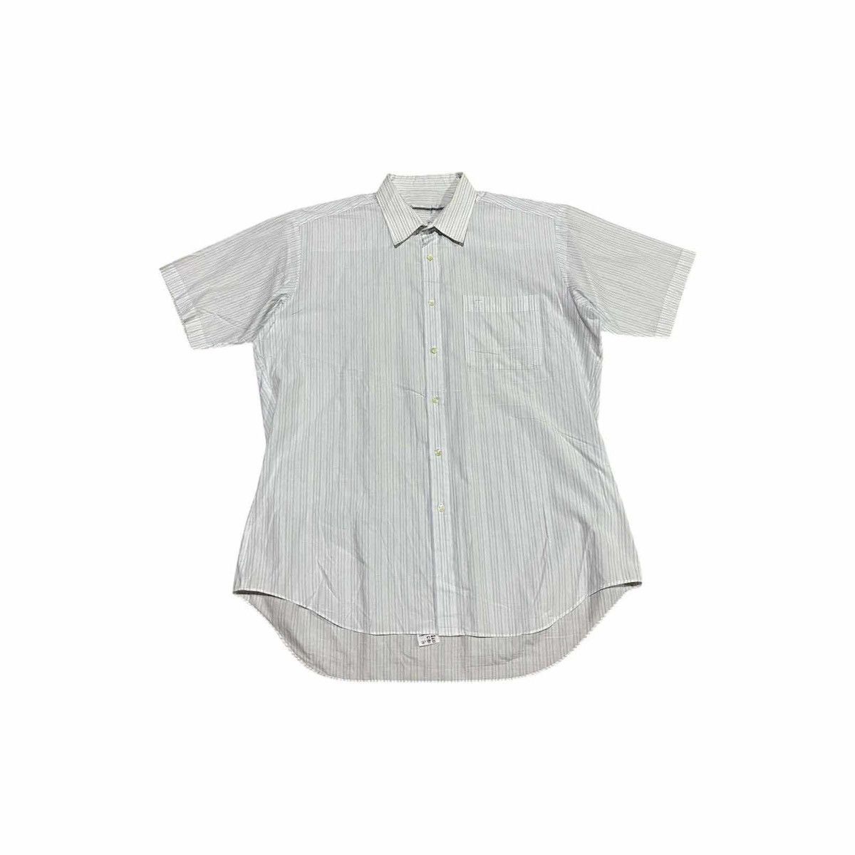 Courreges 🔥Vintage Courreges Homme Striped Shirt Ss Embroidered Logo Size US XL / EU 56 / 4 - 2 Thumbnail