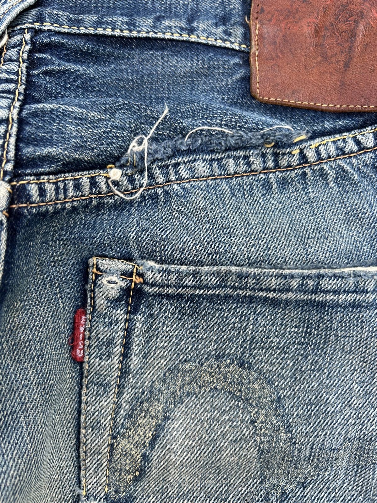 Kapital Thrashed Vintage Evisu Selvedge Denim Jeans Size US 28 / EU 44 - 18 Thumbnail