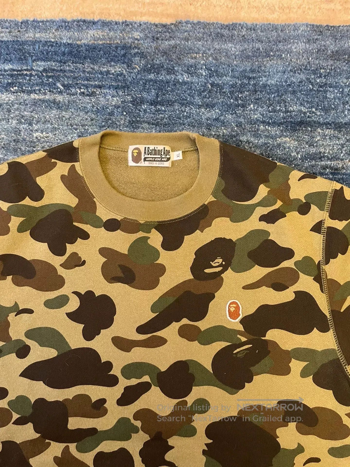 Bape Bape Classic Green Camo Crewneck Sweatshirt. Size US XL / EU 56 / 4 - 3 Thumbnail