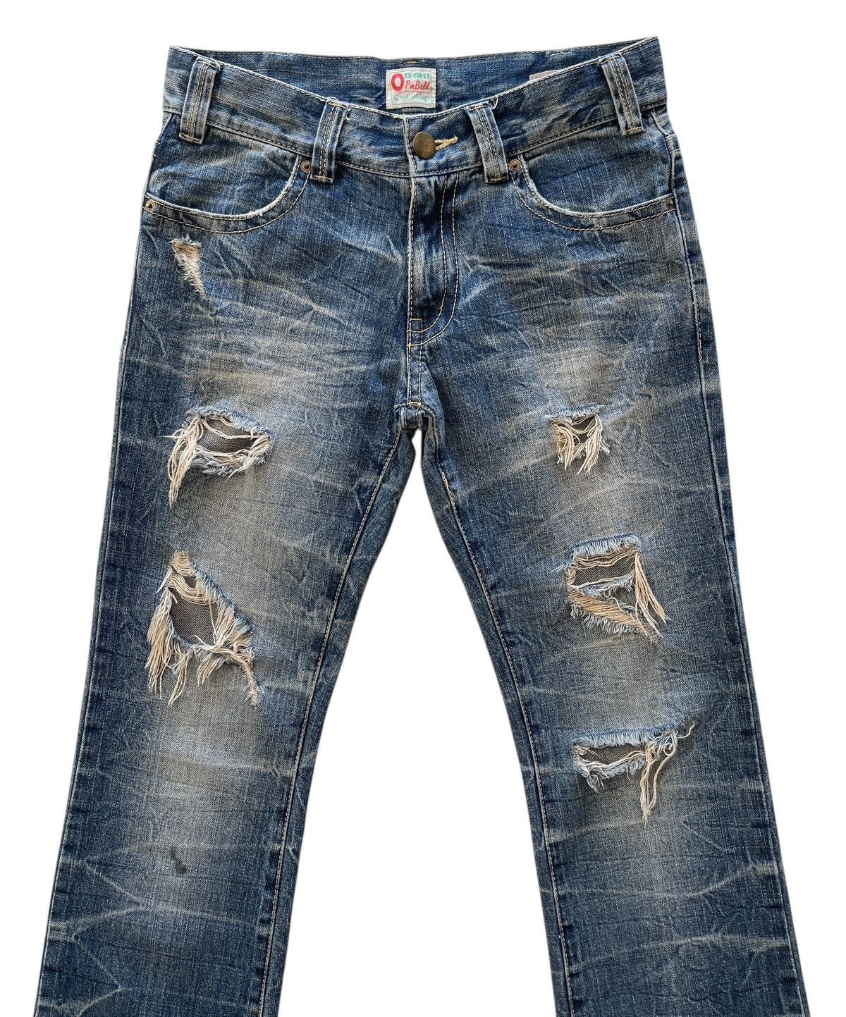 Japanese Brand Vintage Ozz First Pinball Distressed Flare Denim Size US 30 / EU 46 - 2 Thumbnail