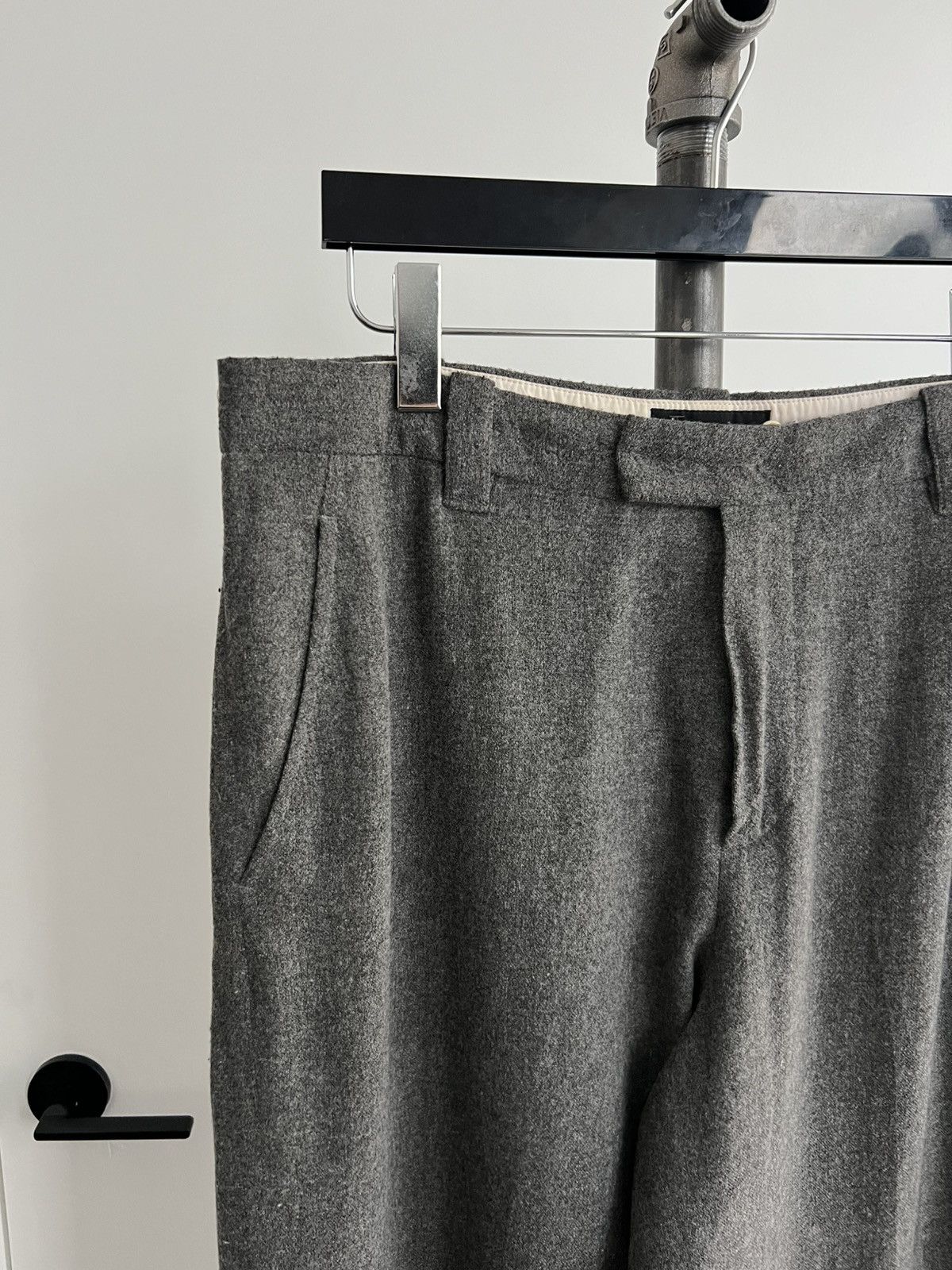 Ann Demeulemeester SS97 Gray Wool Wide Trousers Size 28" / US 6 / IT 42 - 3 Thumbnail