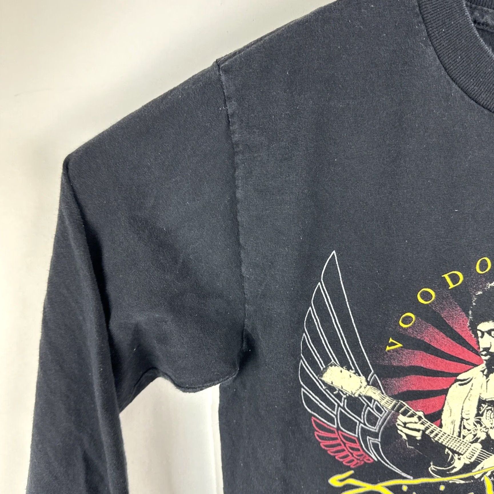 Vintage VINTAGE Jimi Hendrix Signature Voodoo Child Black Long Sleeve Shirt Men’s Small S Crew Neck Graphic Tee 100% Cotton Unbranded Mens Boys? Size US S / EU 44-46 / 1 - 4 Thumbnail