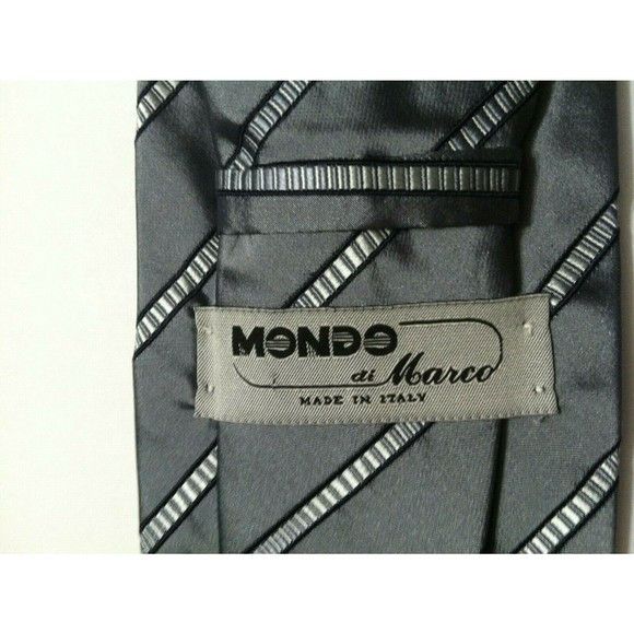 Other MONDO DI MARCO MENS NEW SILVER 100% SILK TIE WIDTH: 3 5/8" Size ONE SIZE - 2 Thumbnail