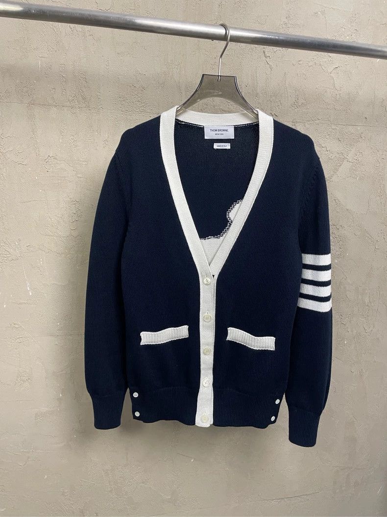 Thom Browne Thom browne Navy blue puppy knitted cardigan jacket 2504-Ne Size XS / US 0-2 / IT 36-38 - 1 Thumbnail