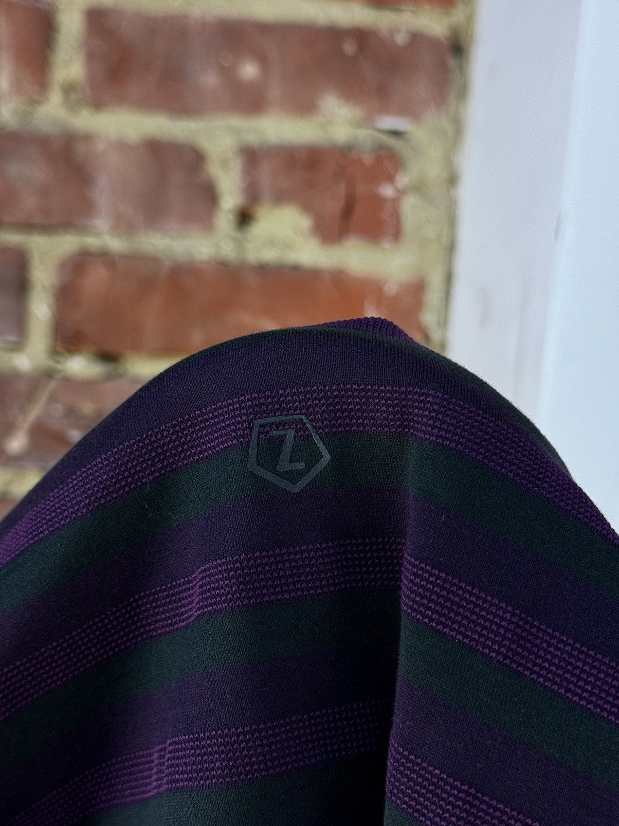 Designer × Ermenegildo Zegna × Z Zegna Ermenegildo Z Zegna Purple Striped Short Sleeve Polo Shirt Size US M / EU 48-50 / 2 - 12 Thumbnail