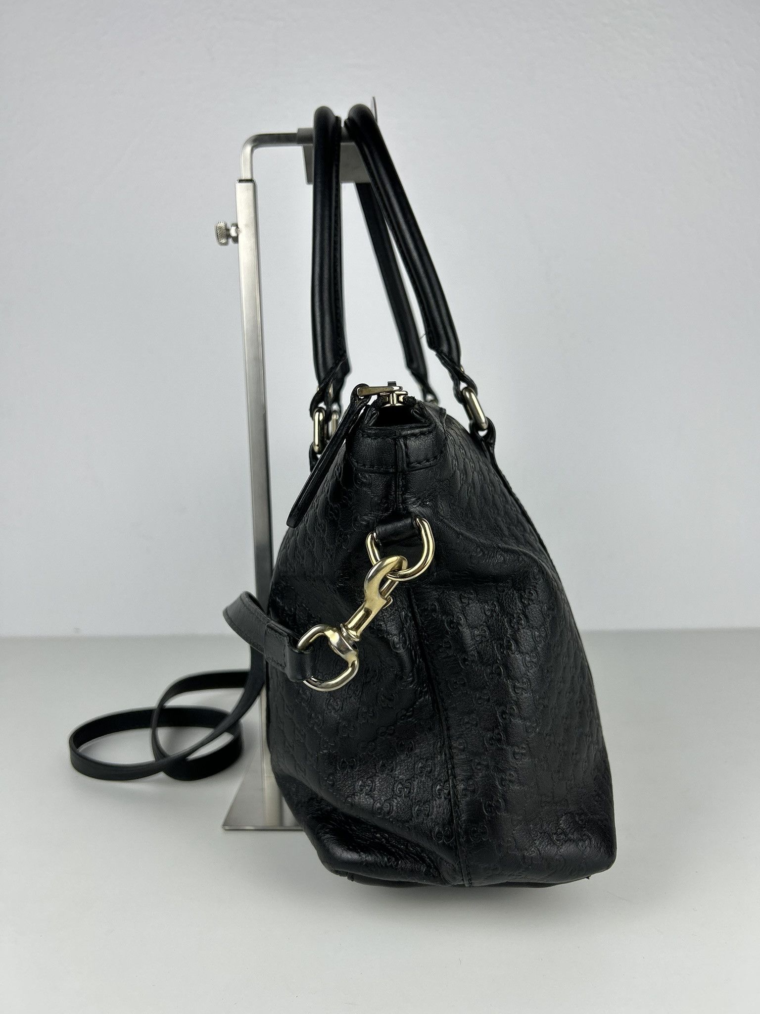 Gucci Gucci microguccissima black leather top zip handbag Size ONE SIZE - 4 Thumbnail