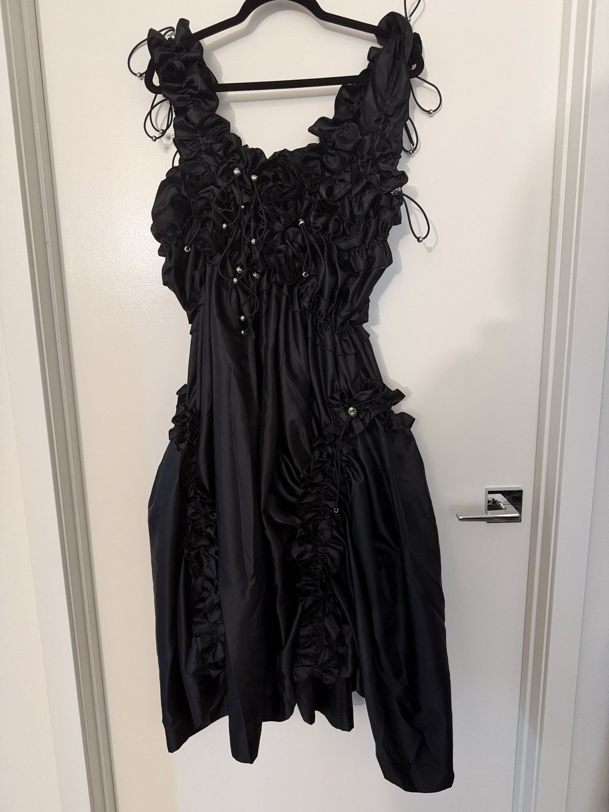 Noir Kei Ninomiya 25FW Drawstring Ruffled Midi Dress Size M / US 6-8 / IT 42-44 - 2 Thumbnail