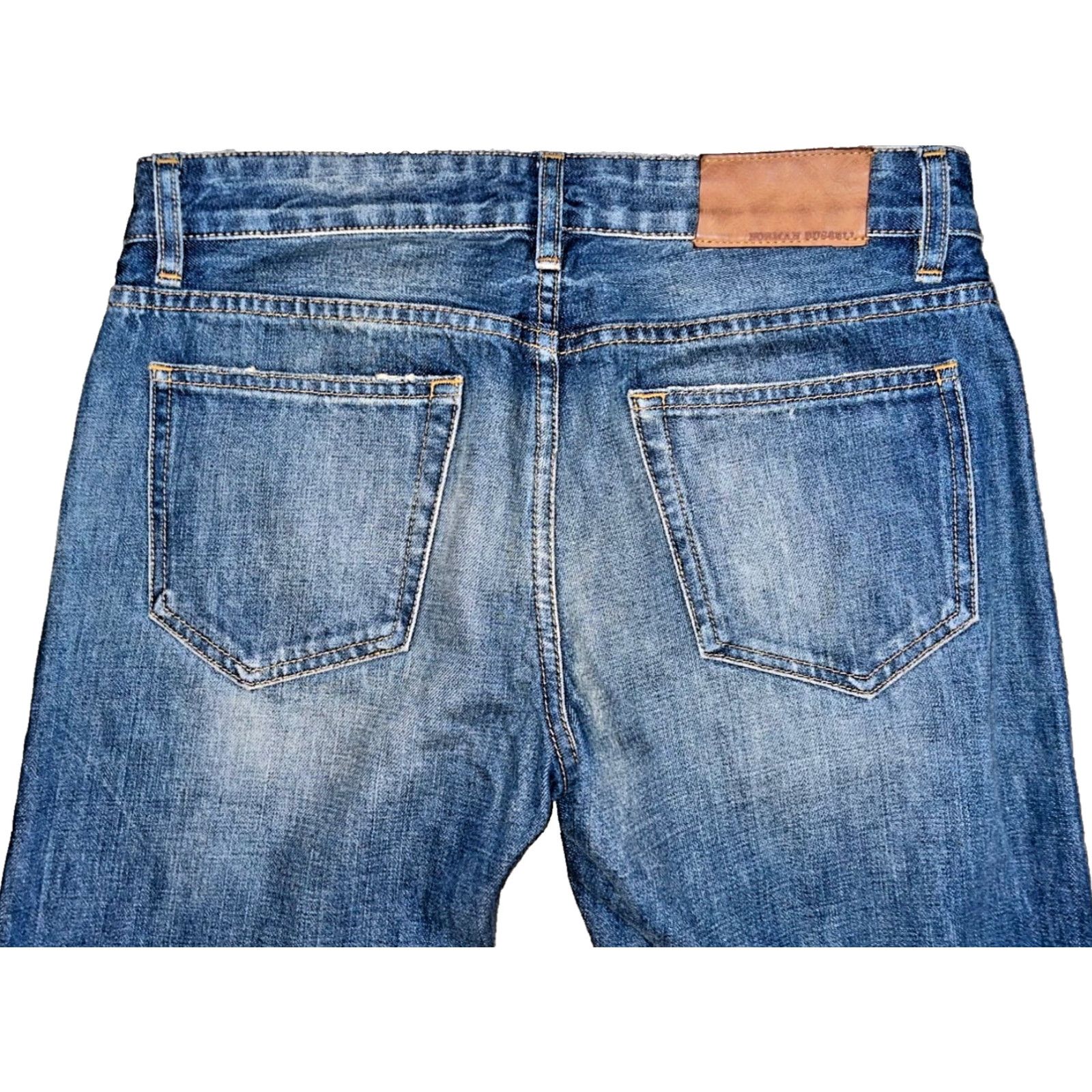 Norman Russell VINTAGE Norman Russell Selvedge Denim Jeans USA Handmade Beach Wash Straight Fit 27x28 Blue 90s Mens Jeans Limited Run 32/270 Size US 27 - 7 Thumbnail
