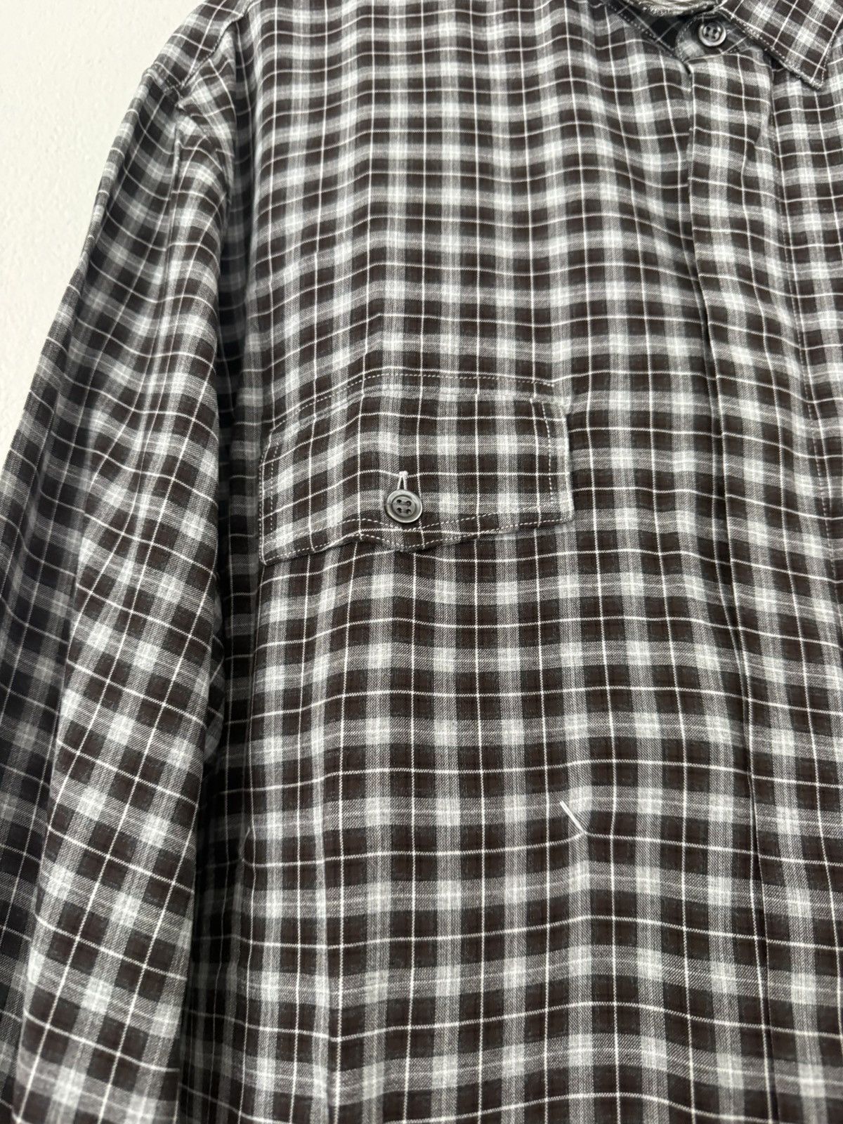 Dior Dior Grey Checkered Cotton Shirt with Chest Pockets Size US L / EU 52-54 / 3 - 8 Thumbnail