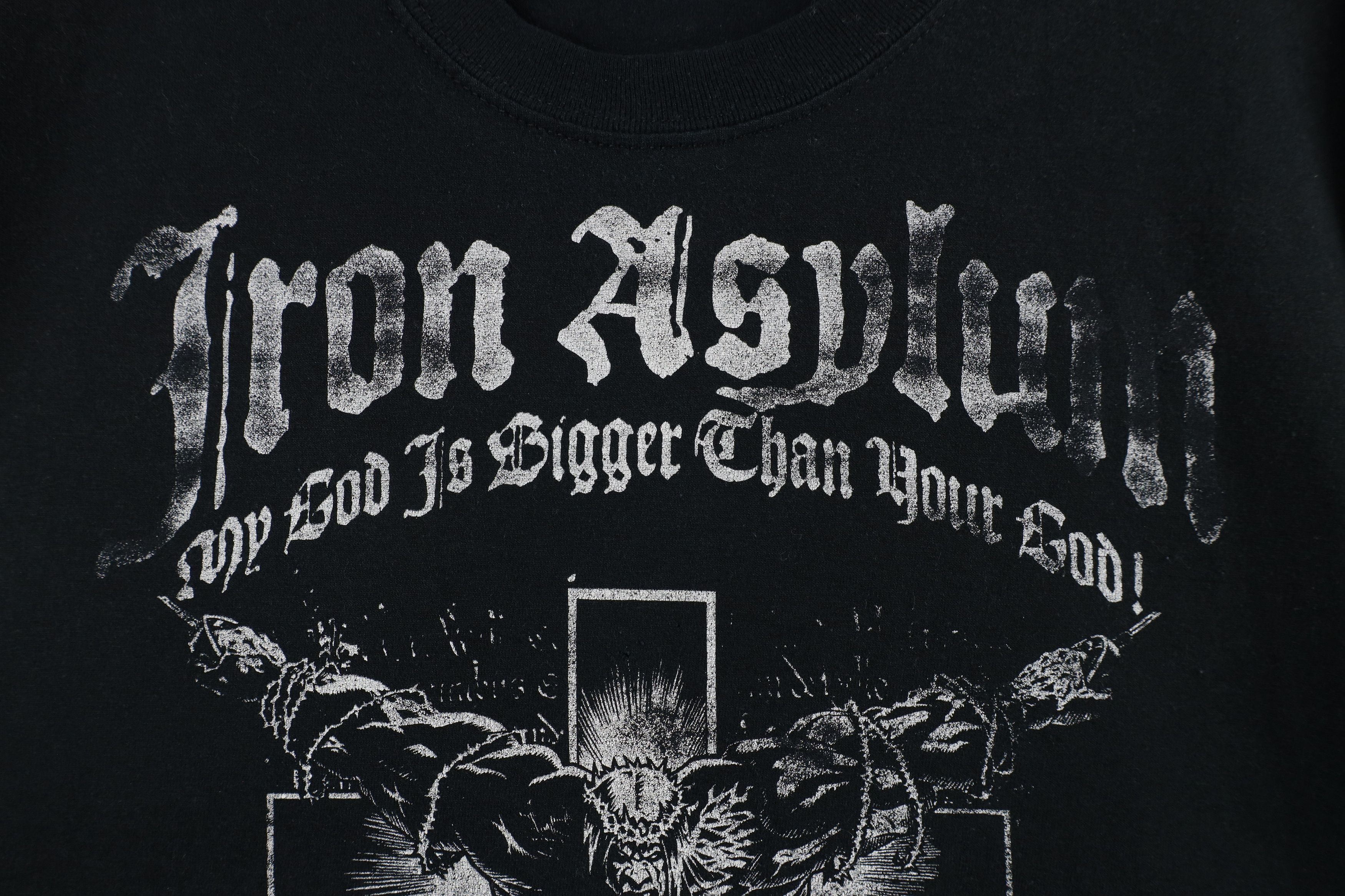 Vintage Vintage Streetwear Iron Asylum Fire Flames Gym Jesus T-Shirt Size US XXL / EU 58 / 5 - 5 Thumbnail
