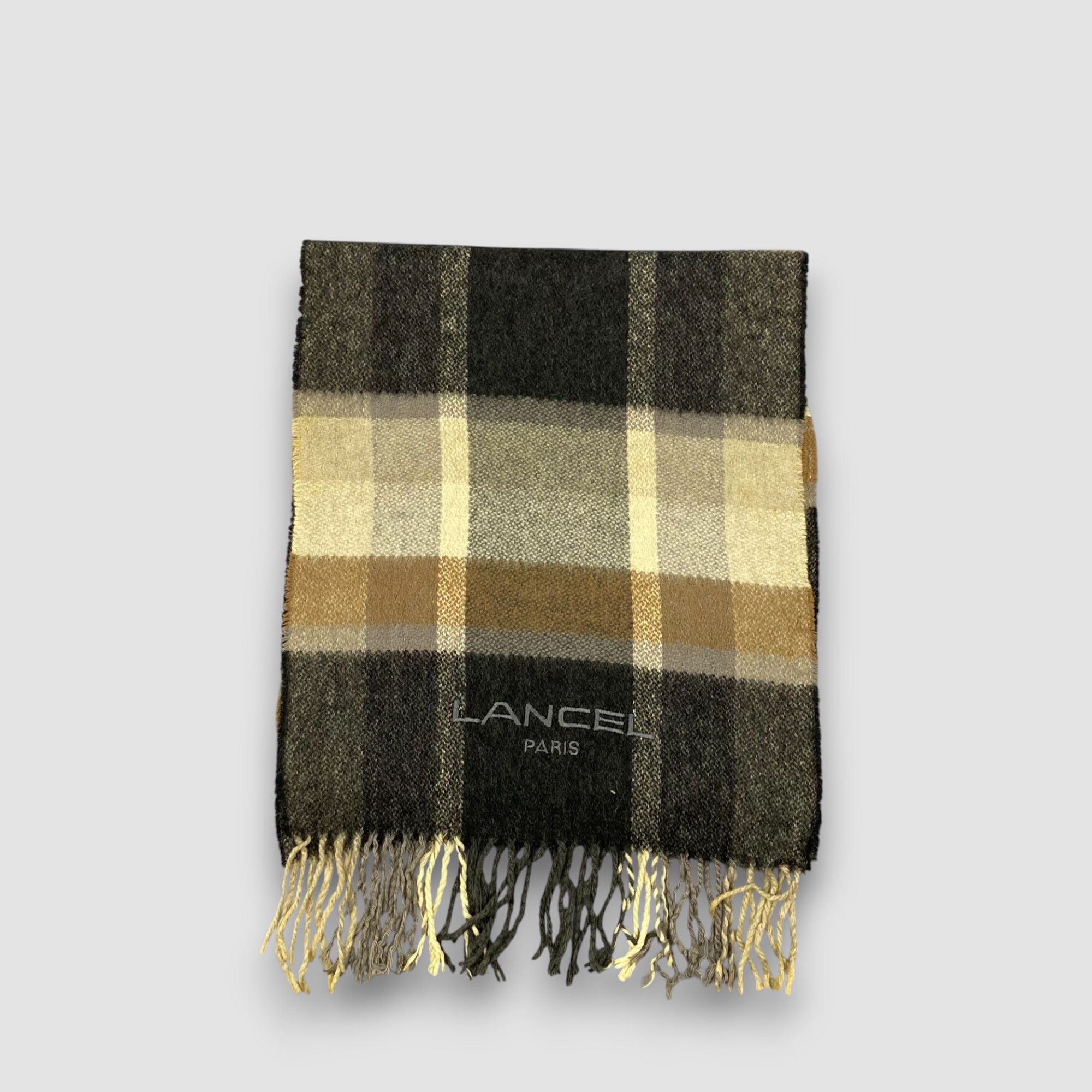 Lancel Vintage Lancel Scarf Muffler Wool Plaid Tartan Scarves Size ONE SIZE - 2 Thumbnail