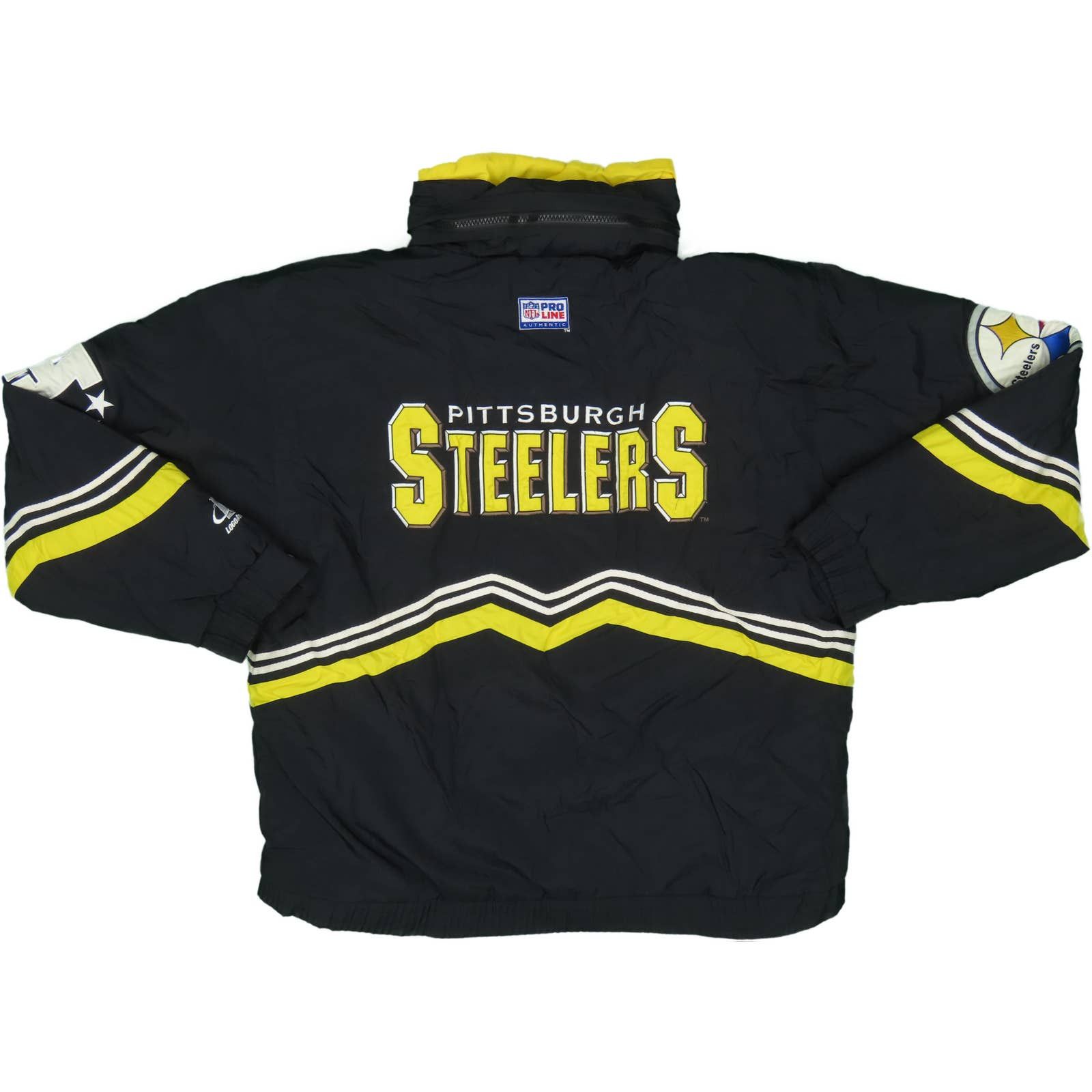 Vintage Logo Athletic NFL Pro Line Pittsburgh Steelers Zip-Up Winter Jacket  sz L